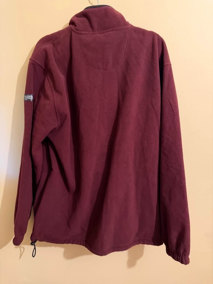 IZOD PerformX Micro Tech Fleece Quarter Zip Pullover Burgundy Jacket Mens Large