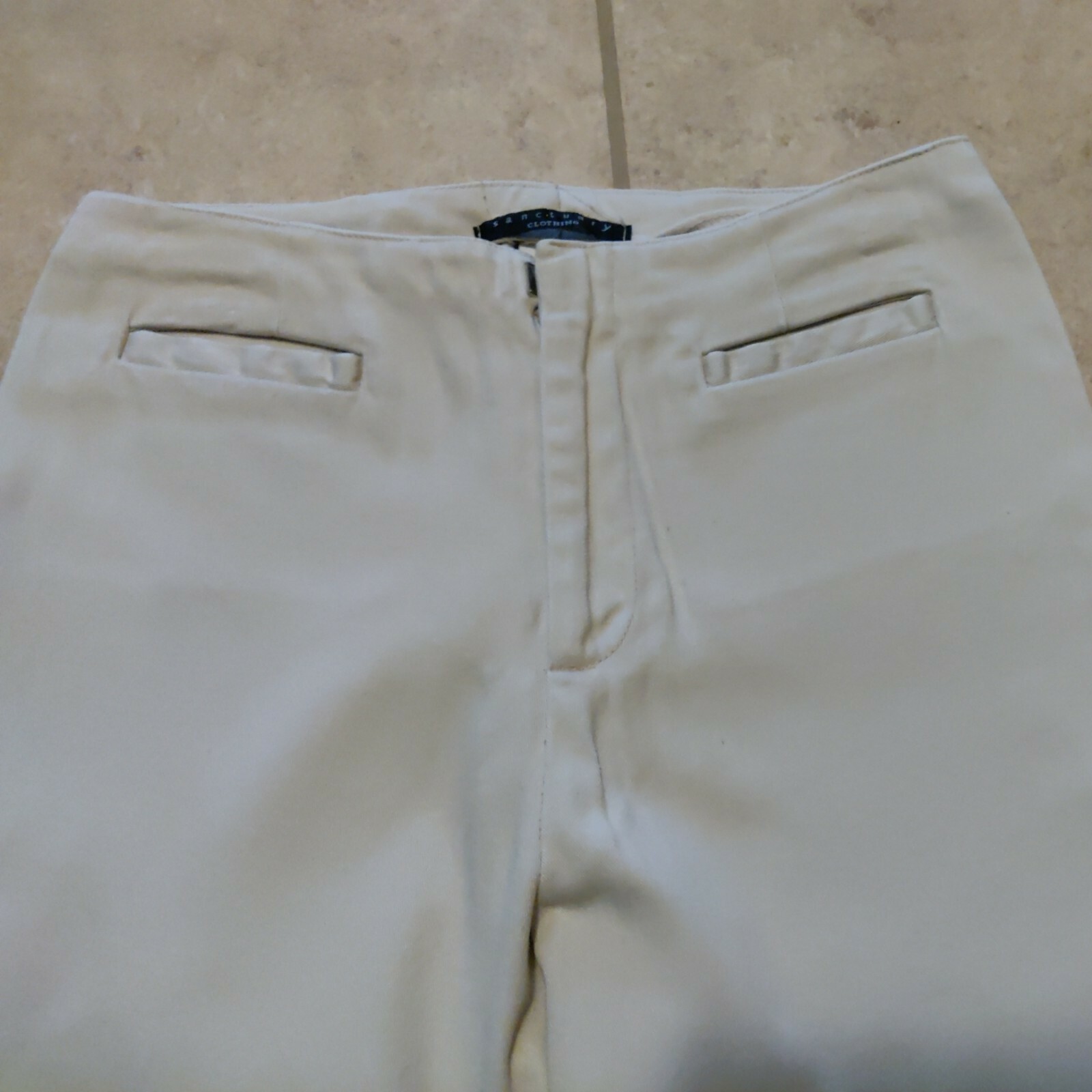 Sanctuary women’s size 8 pants tan color cuffed legs zip 2 front pockets