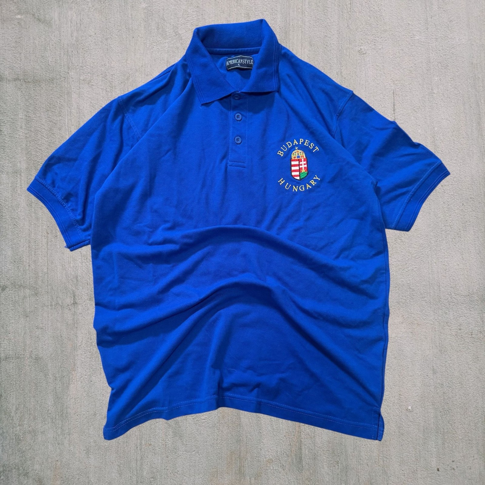 AmericanStyle Budapest Hungary Souvenir Polo Shirt Royal Blue