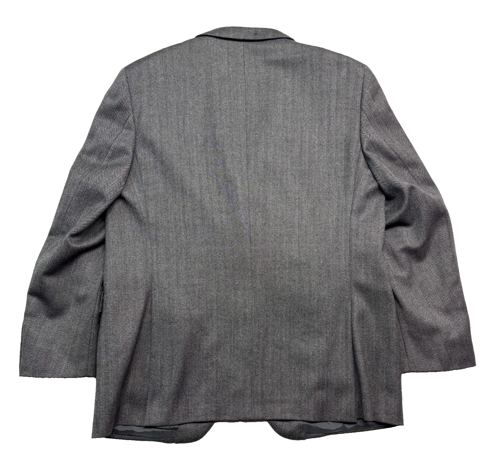 Luca diMarco Bespoke 44R Gray Herringbone Blazer Jacket Sport Coat Flannel Wool