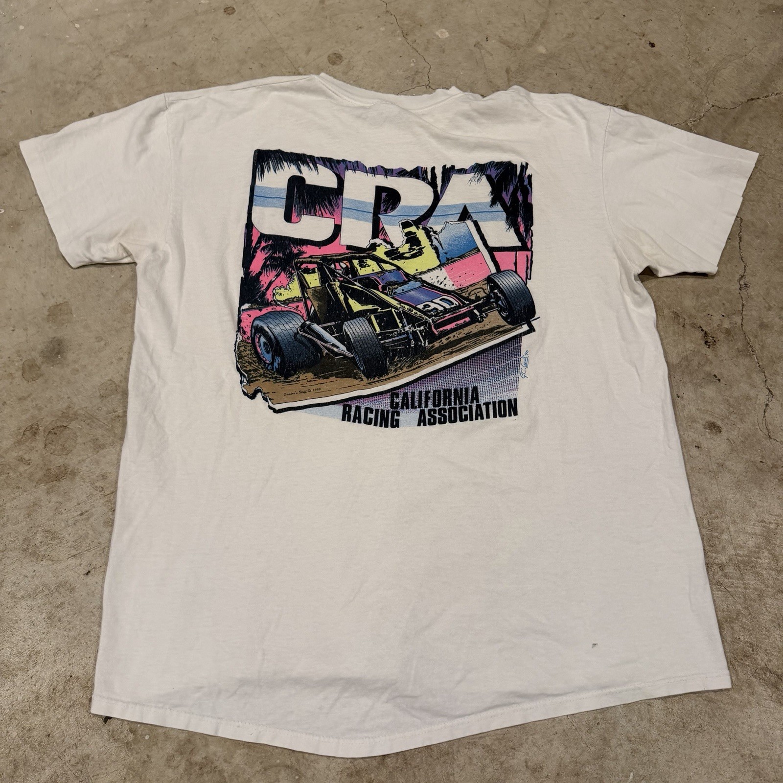 Vintage 90s California Racing Association Tshirt Mens XL Single Stitch USA Made