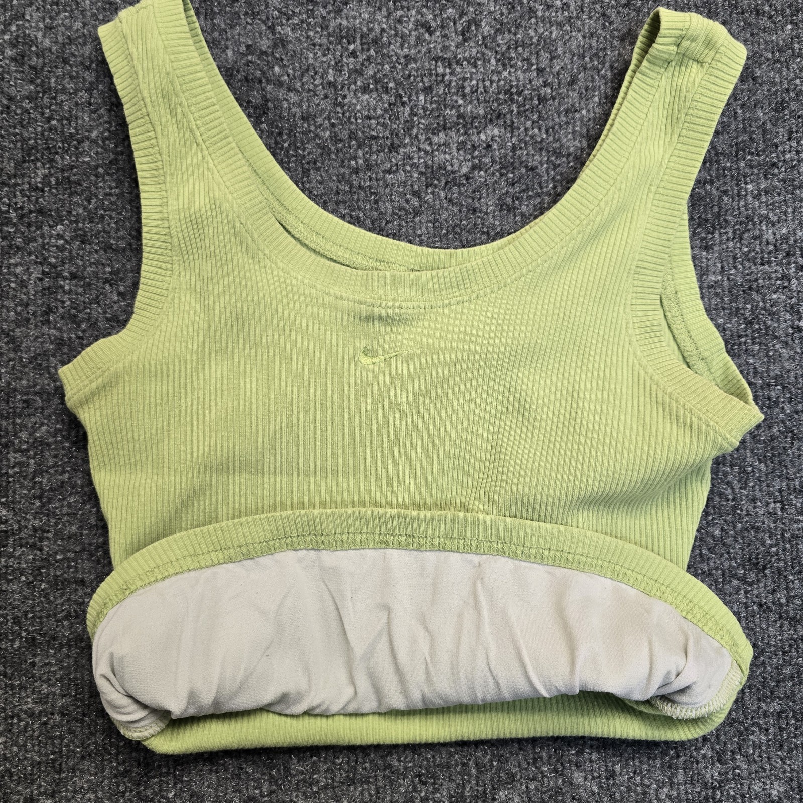 Vintage Nike 90s Center Swoosh Neon Green Women’s Tank Sleeveless Top Shirt XS-S