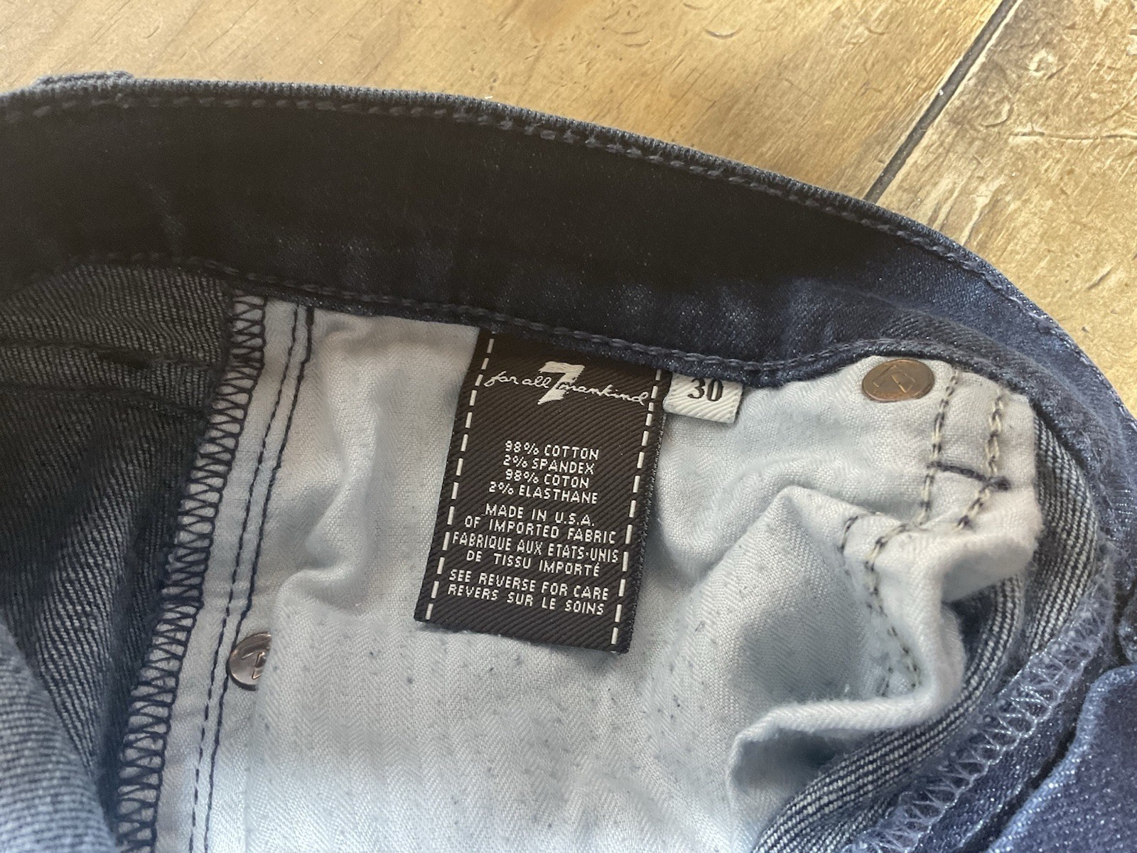 7 for All Mankind Dojo Women’s Trouser Flare Stretch Dark Wash Denim Size 30