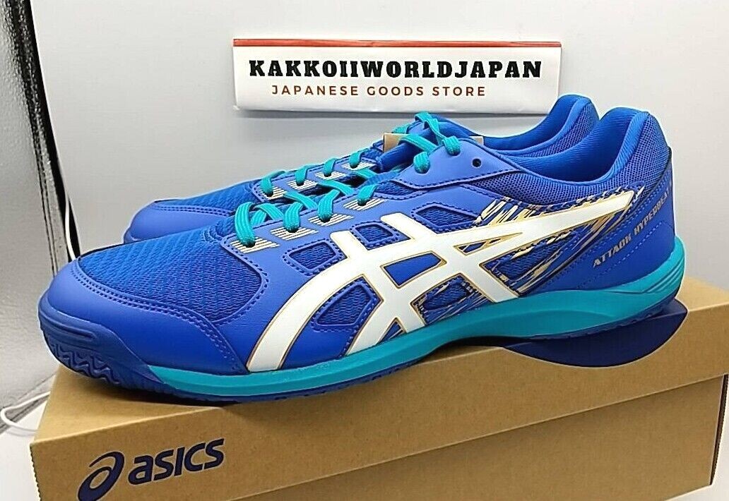 Asics Table Tennis Shoes ATTACK HYPERBEAT 4 Tuna Blue/White 1073A056 401 UNISEX