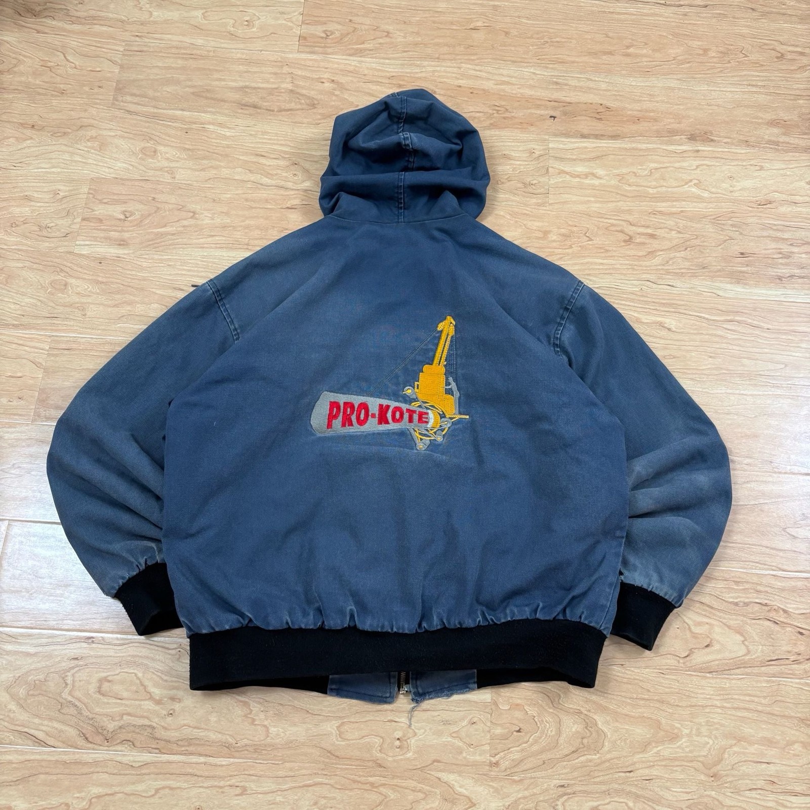 Vintage Ozark Mountain Apparel Quilted Lined Canvas Hooded Work Jacket