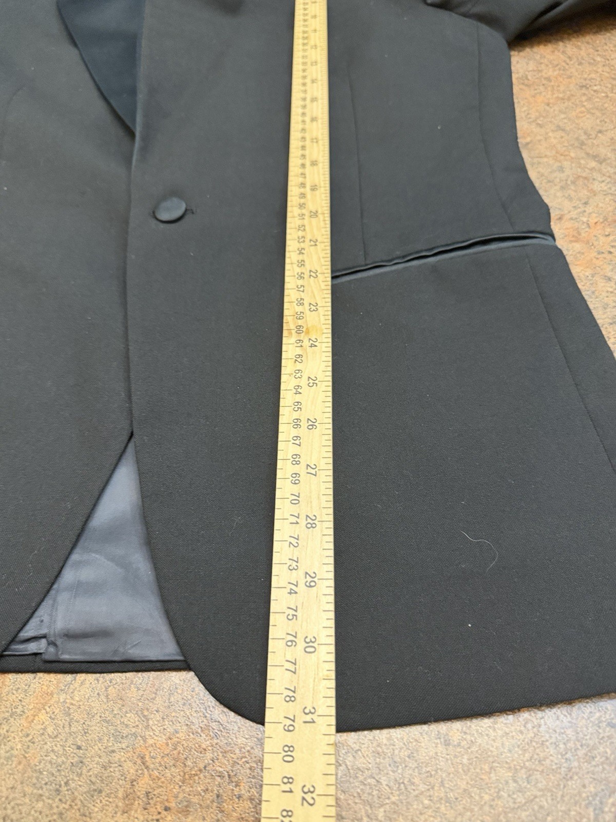 Vintage Yves Saint Laurent Formalwear Wool Tuxedo Jacket Mens 44R Black USA NICE