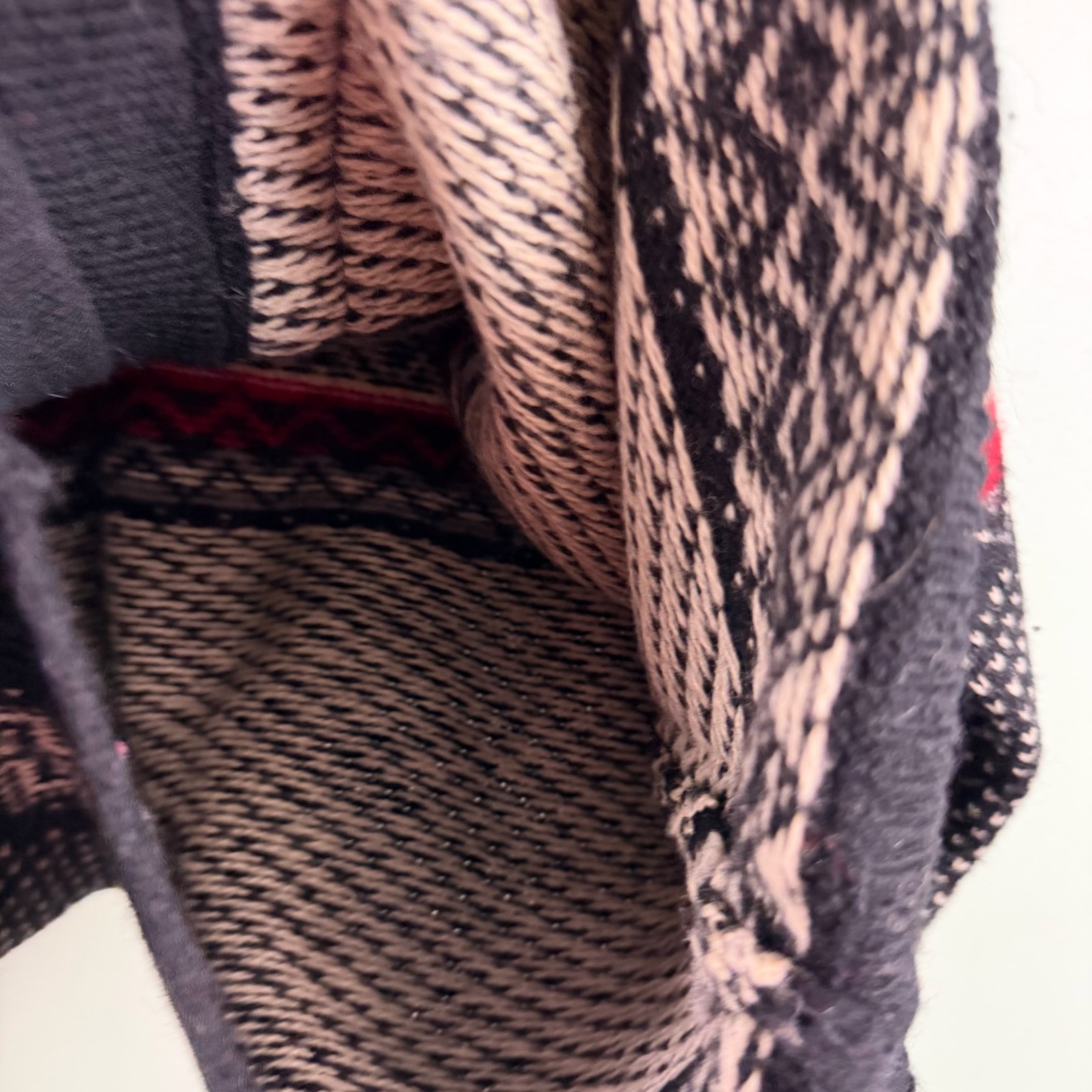 VTG Women Willi Smith Black Fair Isle Shetland Wool Cardigan Sweater Size Large
