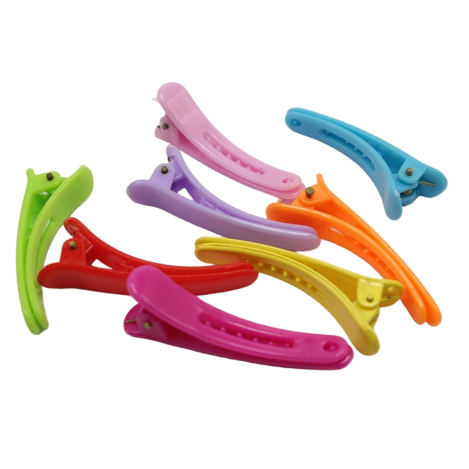 50pcs Mixed Bubblegum Color Hair Clips – 45mm Plastic Prongs Alligator Clips