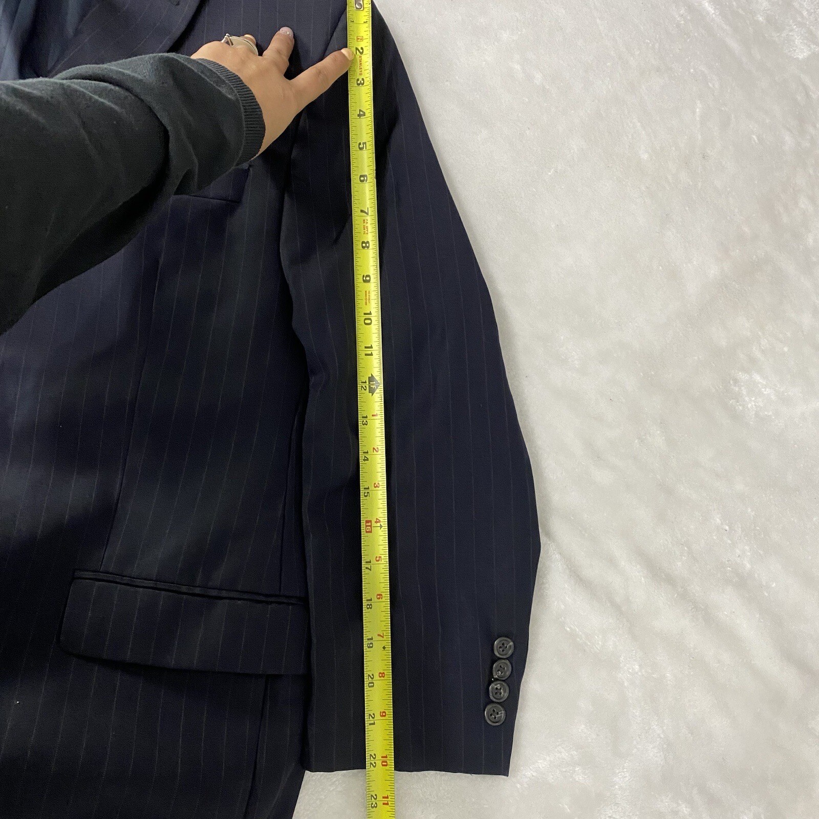 Lauren Ralph Lauren Wool Blue Stripped Blazer Mens Size 46R Formal Basic Jacket