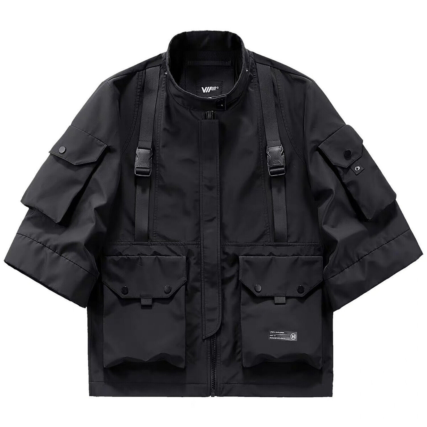 Niepce Streetwear Unisex Techwear Windbreaker Jackets Tactical Coat with Hoodie