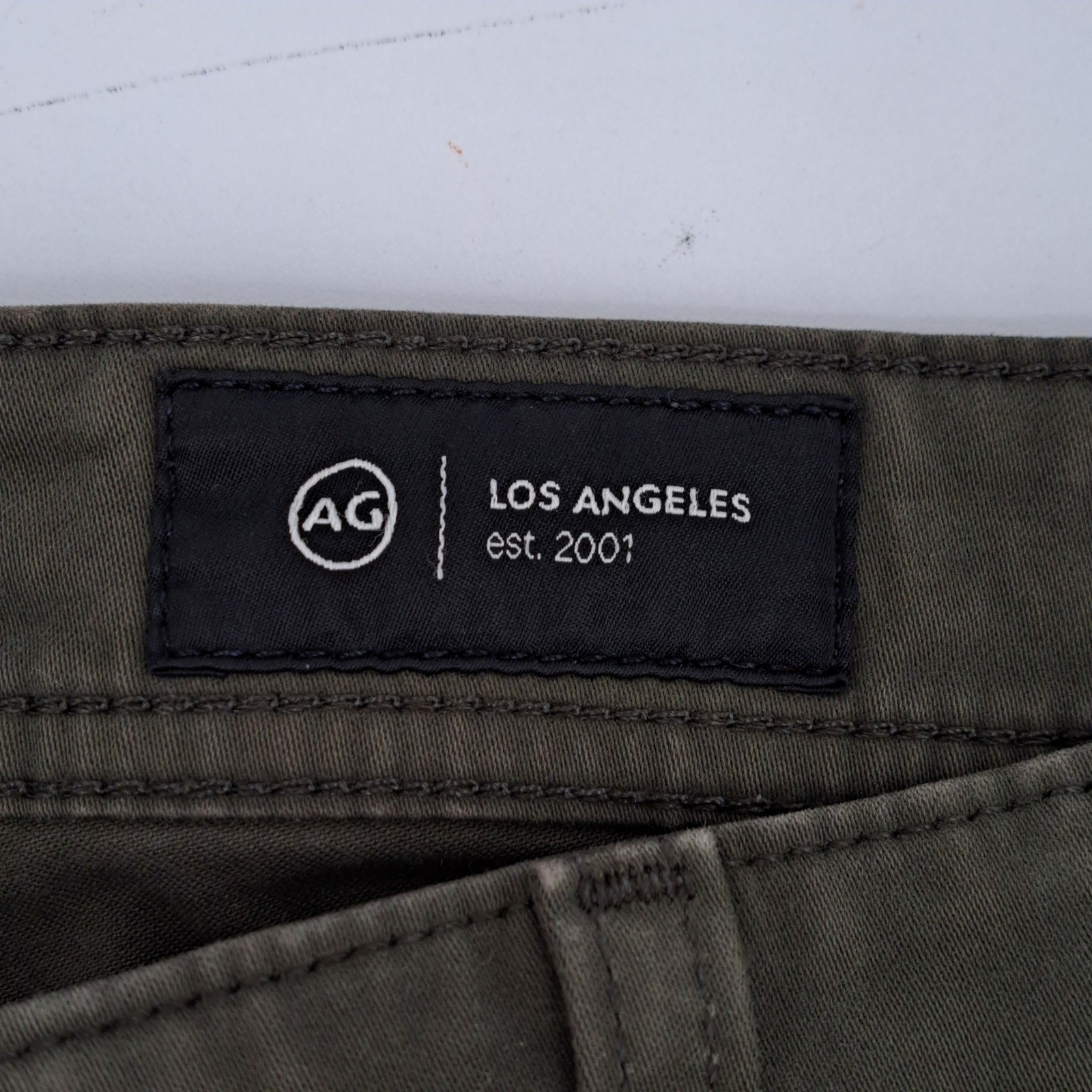 Adriano Goldschmied Everett Slim Straight Pants Mens 35×34 Italian Olive Green