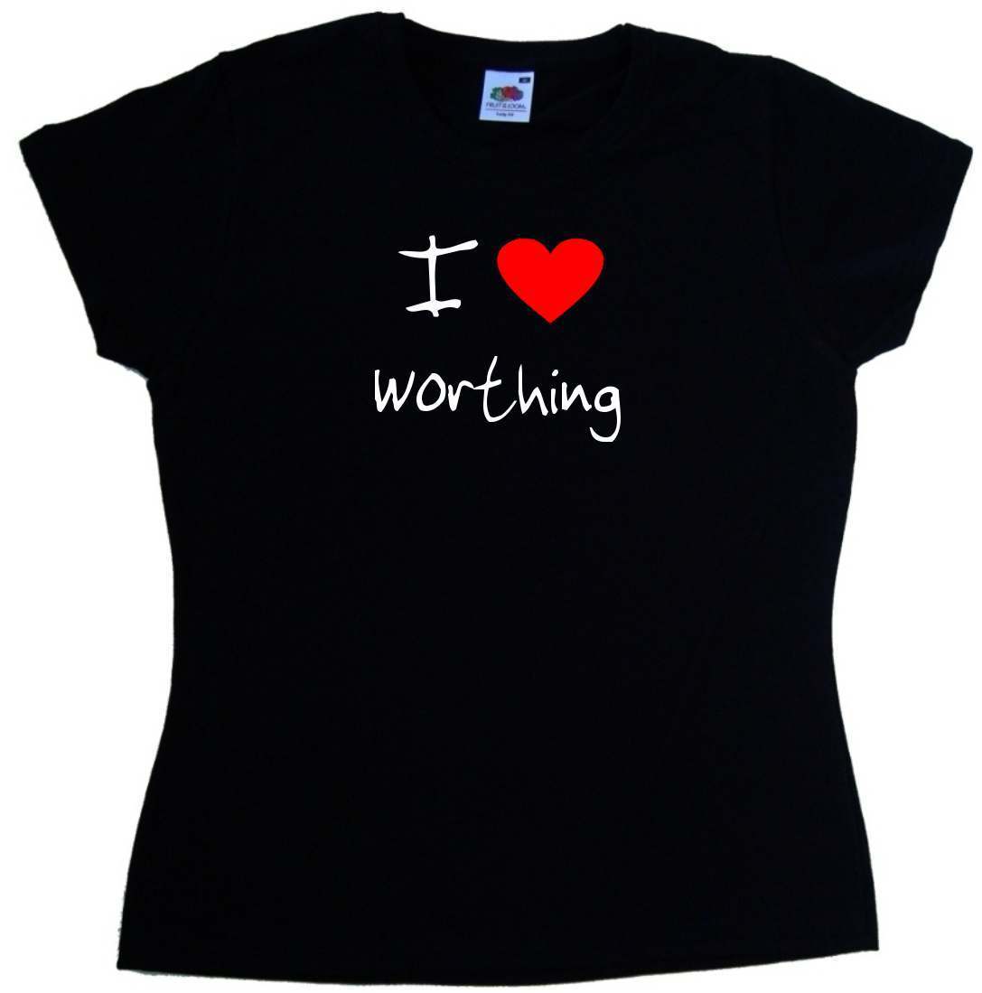 I Love Heart Worthing Ladies T-Shirt