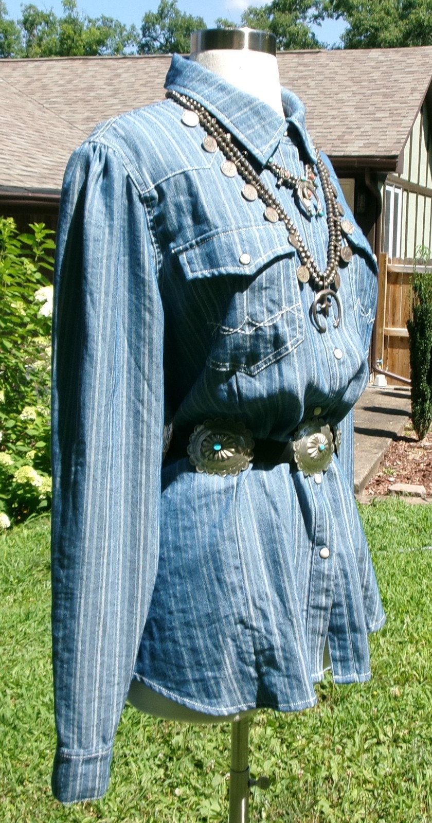Double D Ranch Heath Denim Workshirt Top EUC XL
