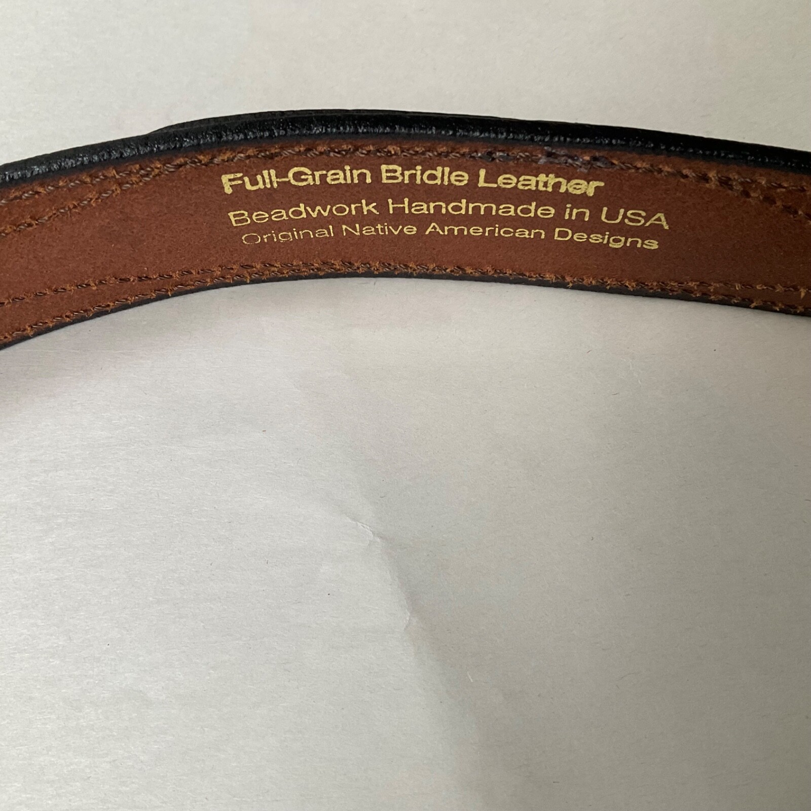 Colorado Leather Goods Handmade Leather/Beadwork Men’s Belt Native American Desi
