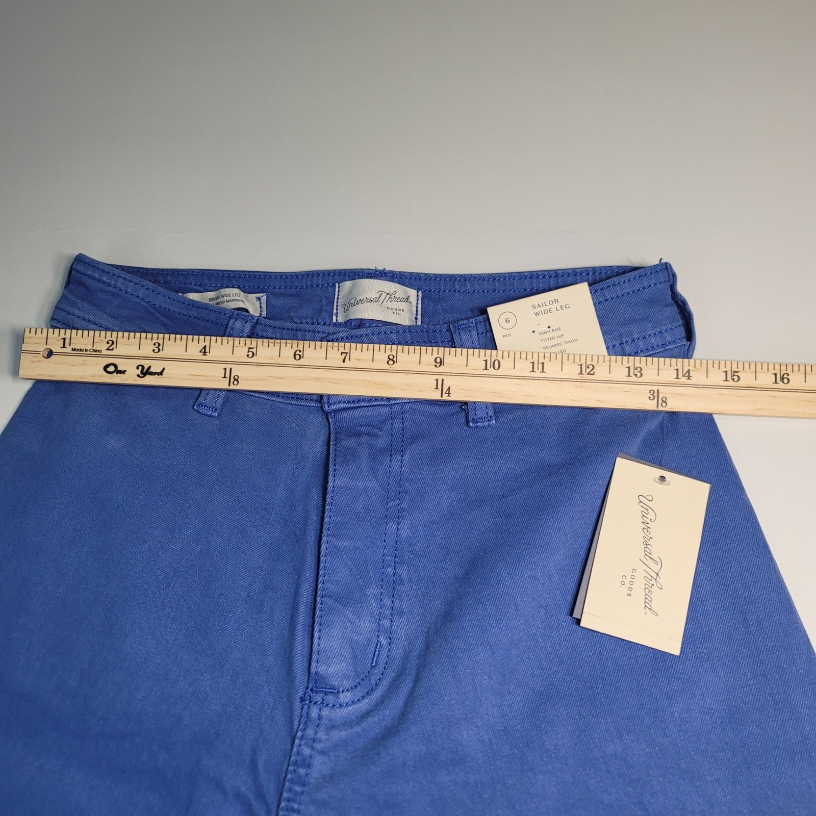 Universal Thread Womens Sailor Wide Leg High Rise Blue Jeans Size 6 45XGZR