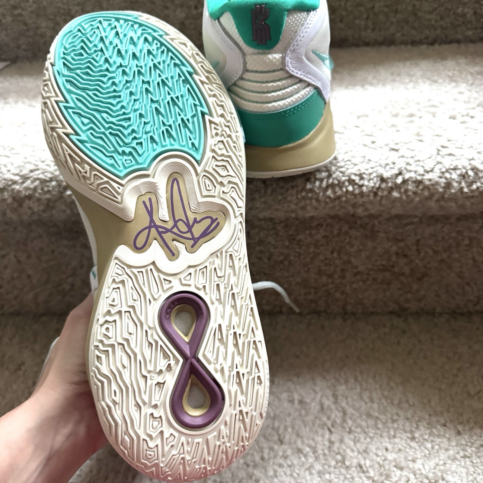 Nike Kyrie Infinity Golden Tribute Sue Bird Keep Sue Fresh Ivory Turquoise Sz 11