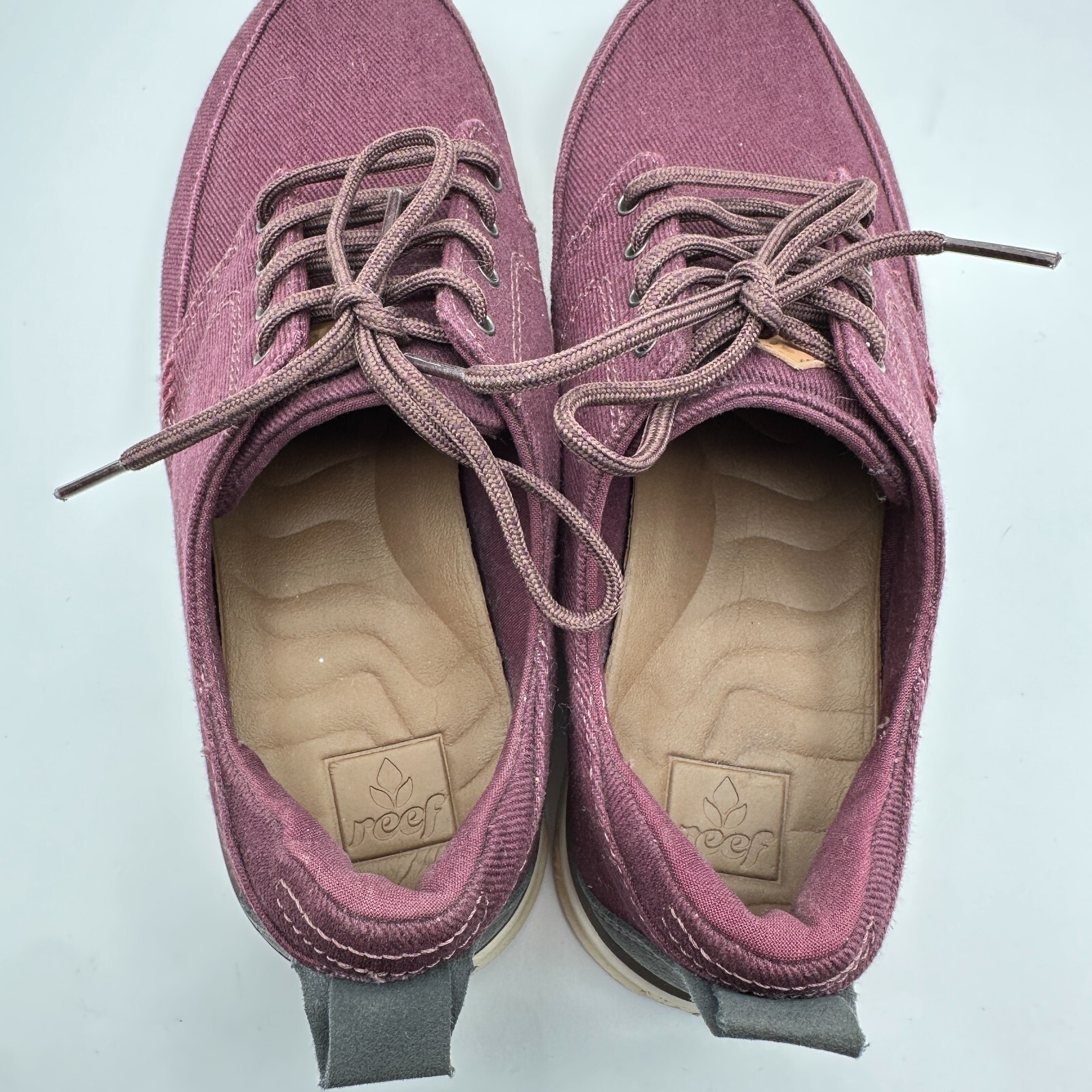Reef Rover Canvas Sneakers Shoes Womens Size 8.5 Maroon Red Casual Travel Beach