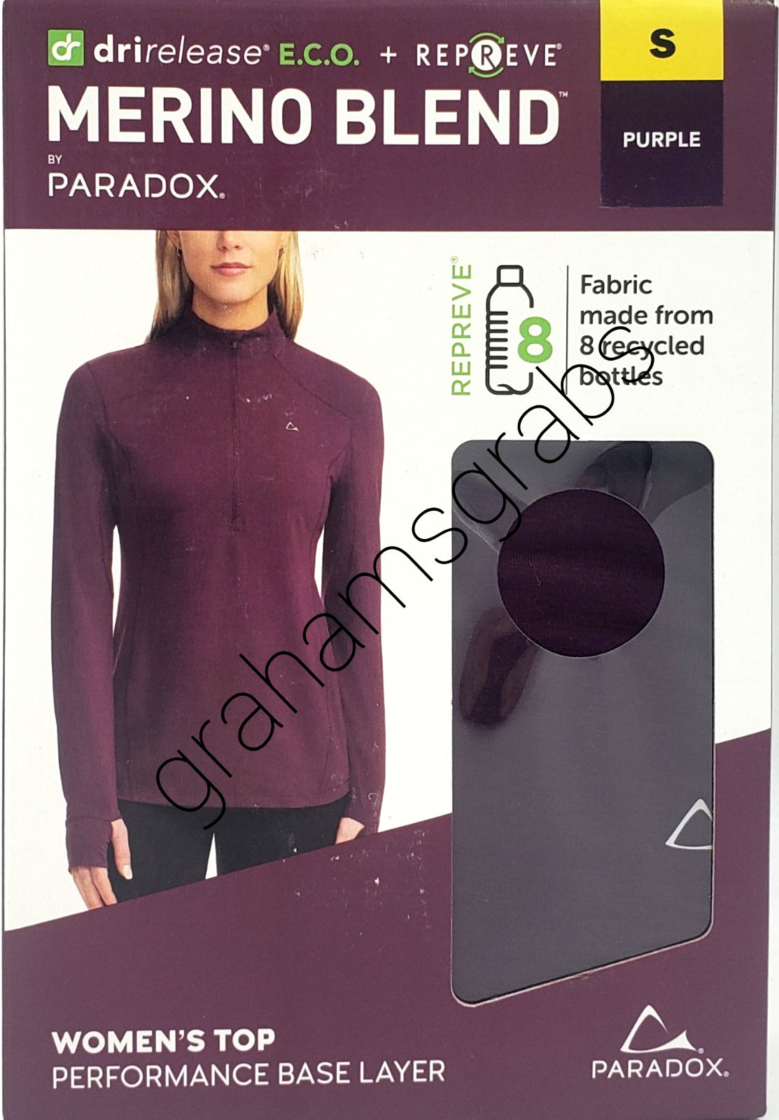 PARADOX Women’s MERINO BLEND PERFORMANCE BASE LAYER 1/4 ZIP TOP DriRelease SIZES