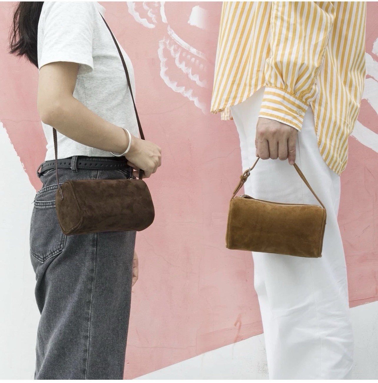 Donnain Premium Suede Leather Purse Crossbody Brown Chic Boho Preppy NWT