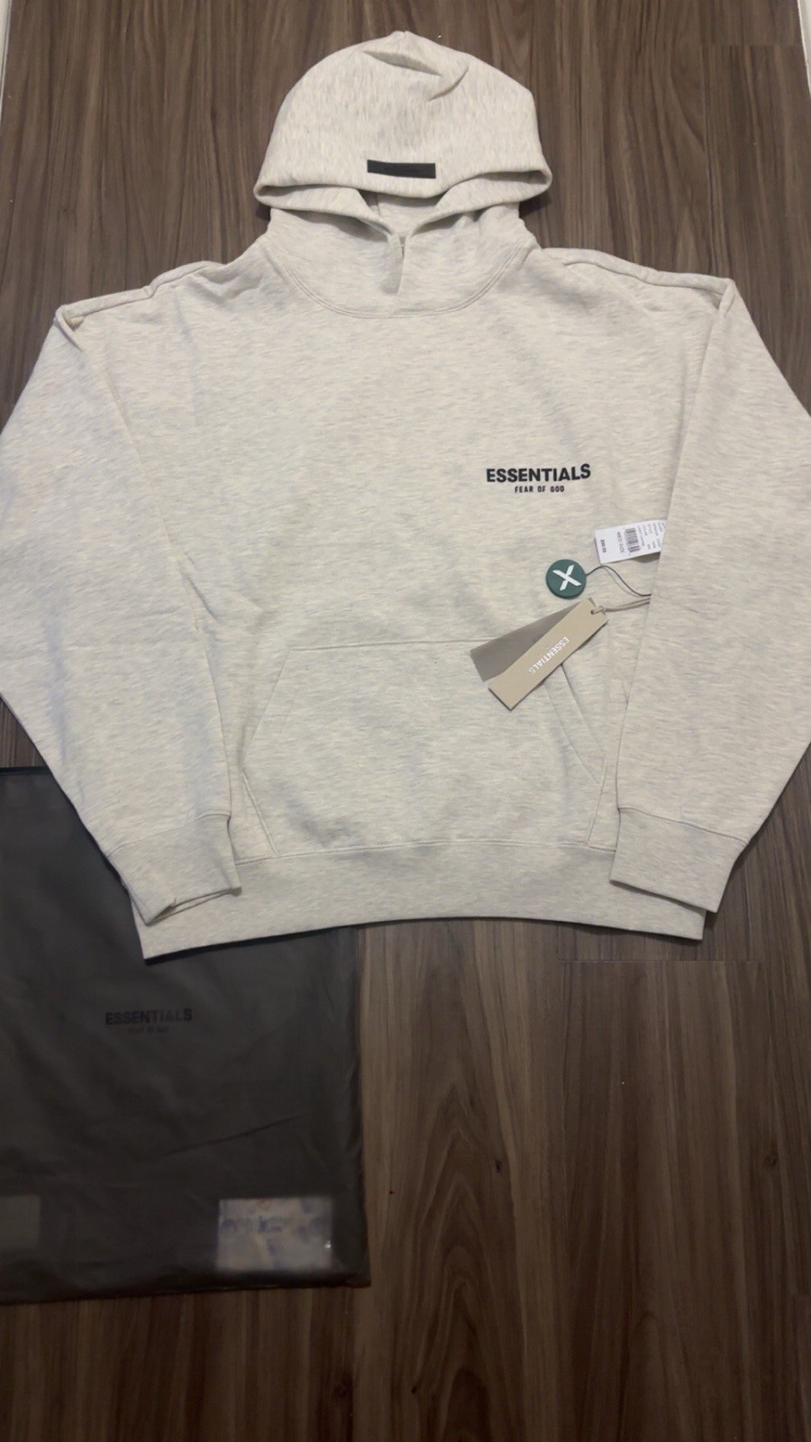 Fear of God Essentials Set Hoodie & Pants Light Oatmeal Size: M