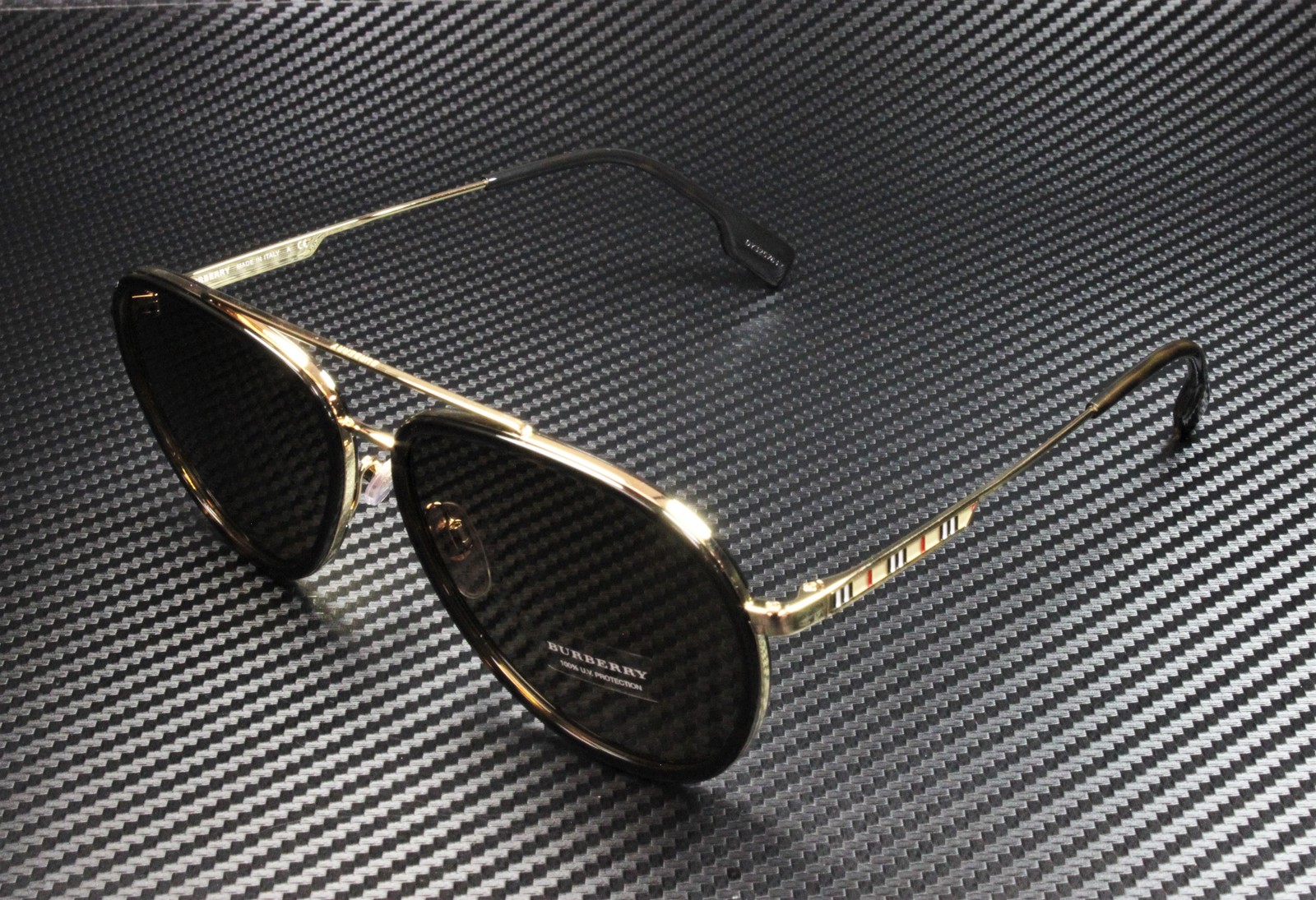 BURBERRY Oliver BE3125 101773 Gold Dark Brown 59 mm Men’s Sunglasses