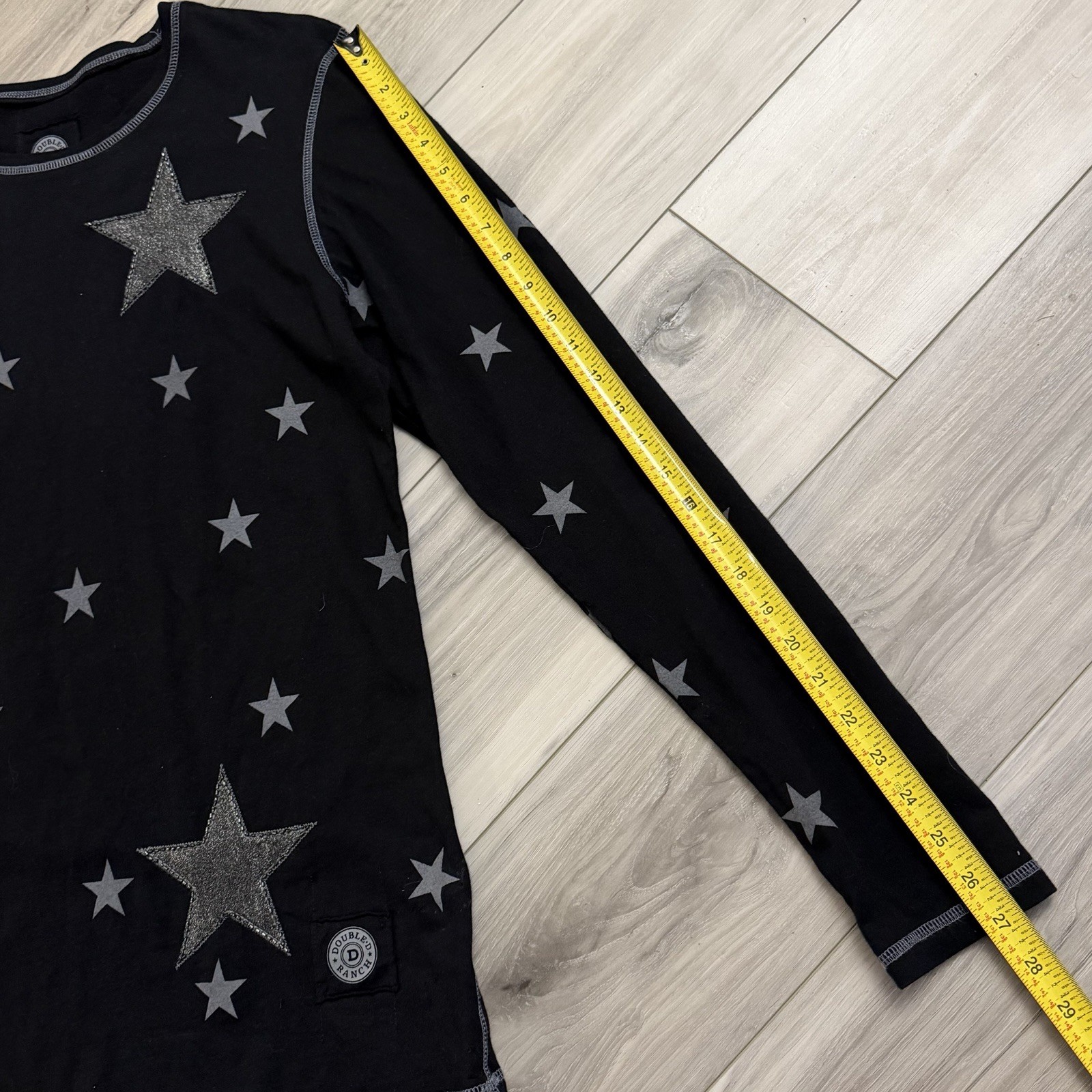 Double D Ranch Womens Long Sleeve Cotton Shirt Beaded Stars All Over Size XL