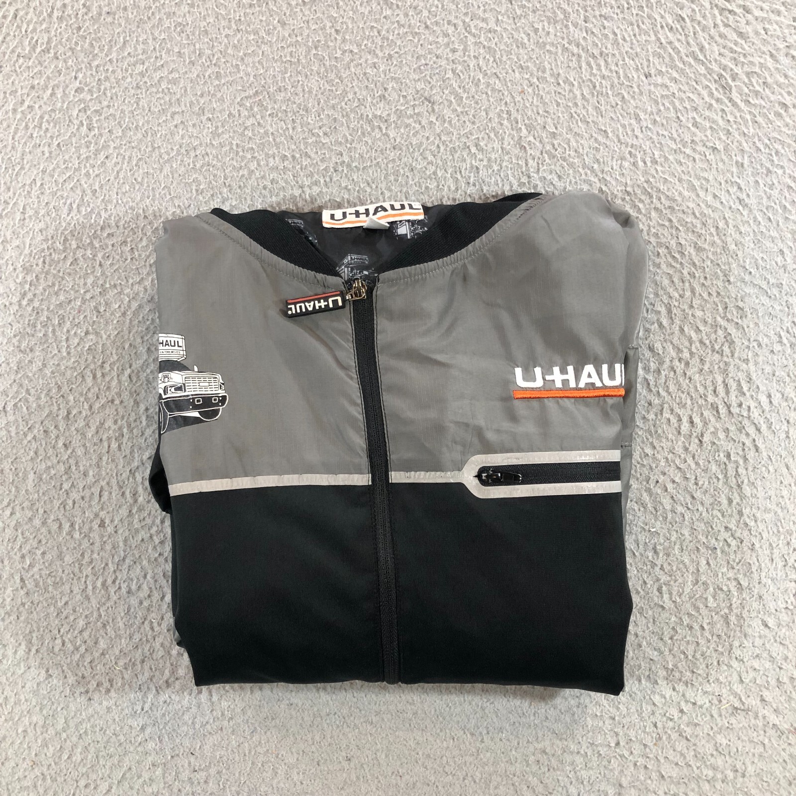 uhaul fullzip jacket mens 2XL black gray logo