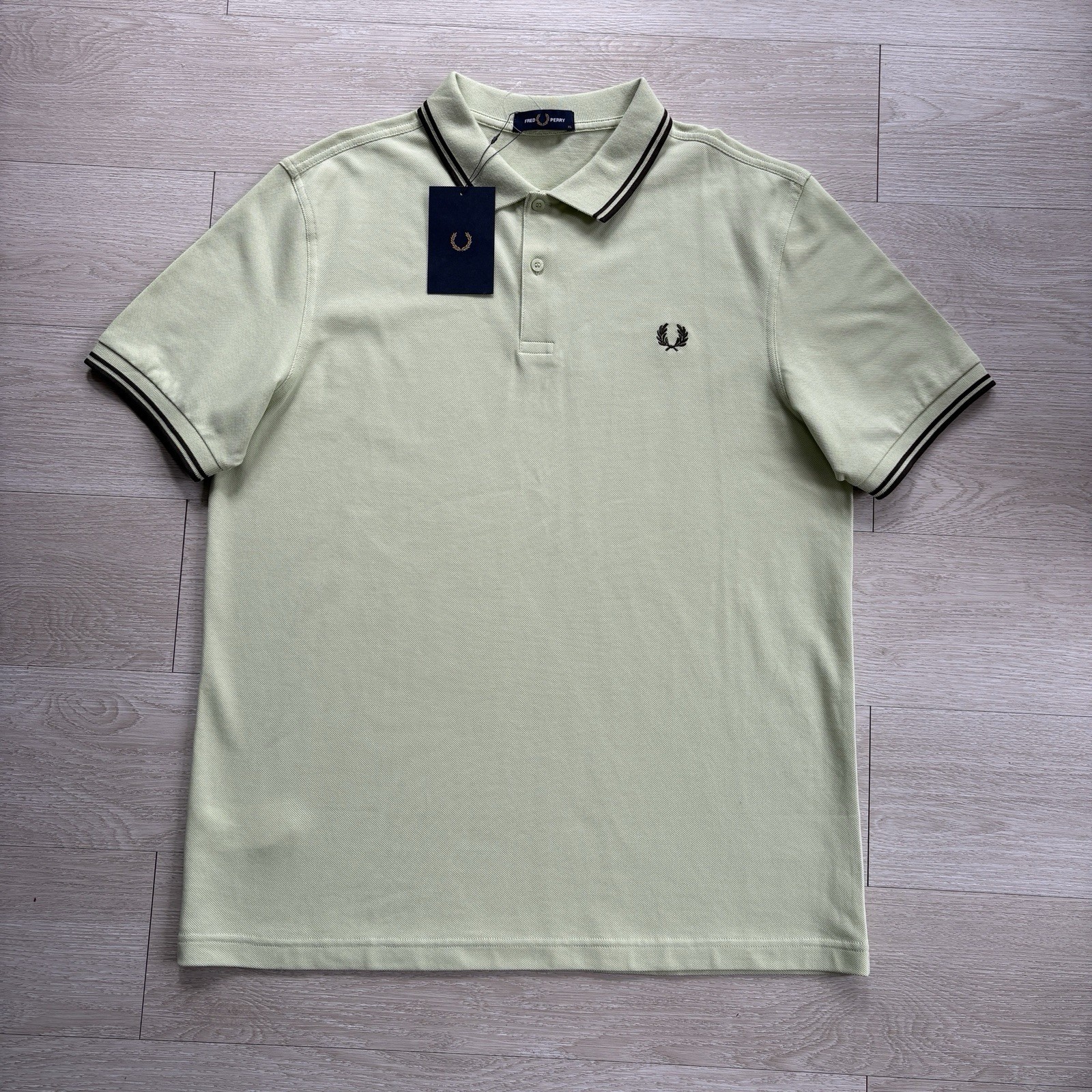 BNWT Fred Perry M3600 Short Sleeve Twin Tipped Polo Shirt Green Size Extra Large