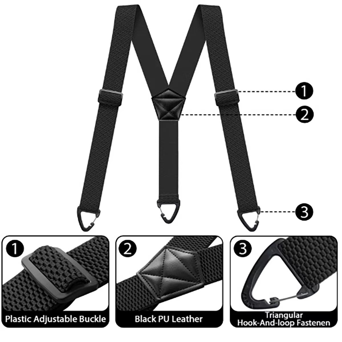 Suspenders for Men Heavy Duty, X Shape Back Hidden Suspender 1.5″ Under Clothing
