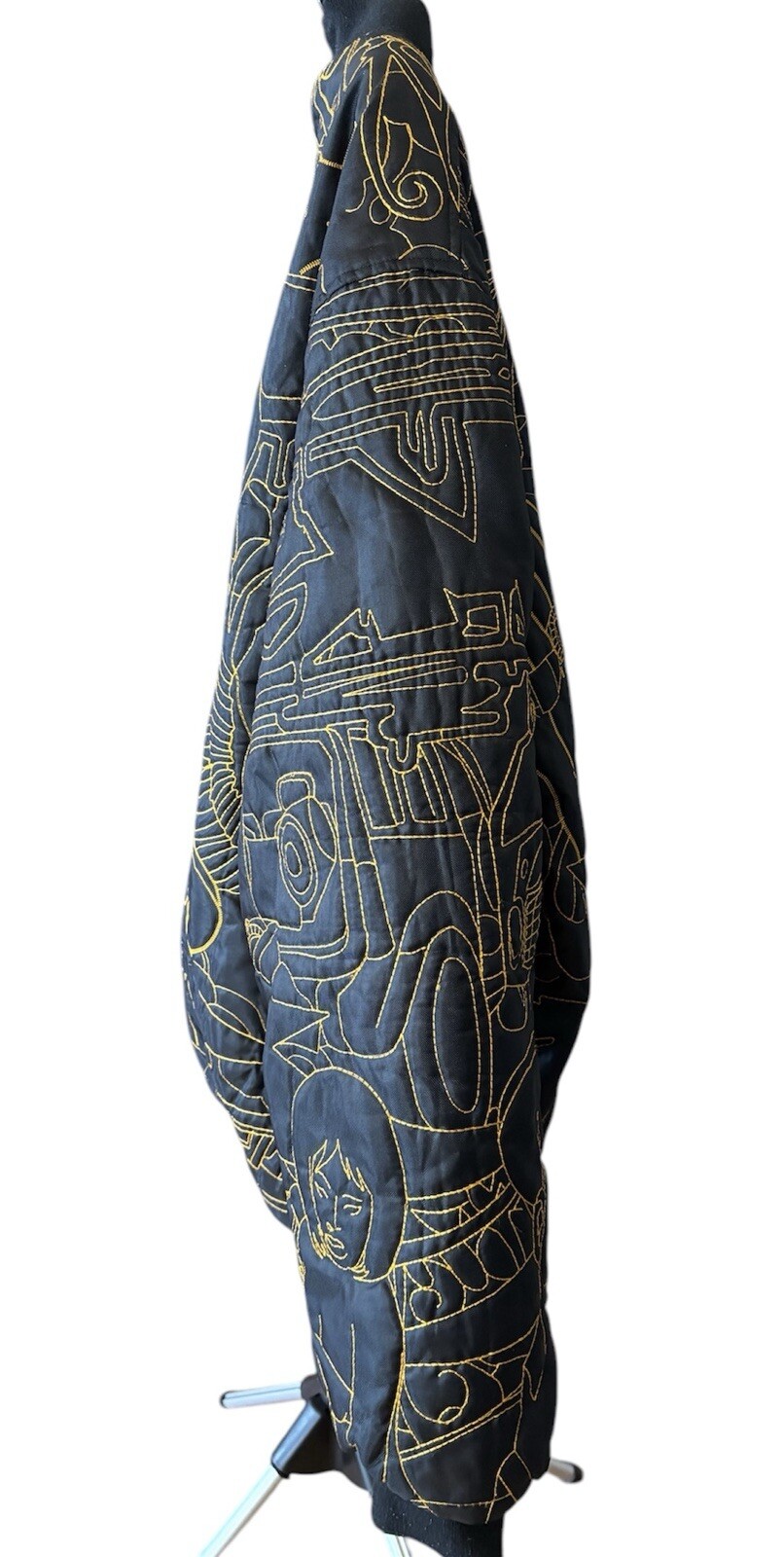 Give Me Face Mens 3X Full Zip Embroidery Jacket Boho Jazz Art Modern Eclectic