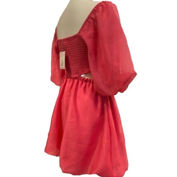 NWT A New Day Ruched and Smocked Side Cut Out Mini Balloon Dress with Pockets.
