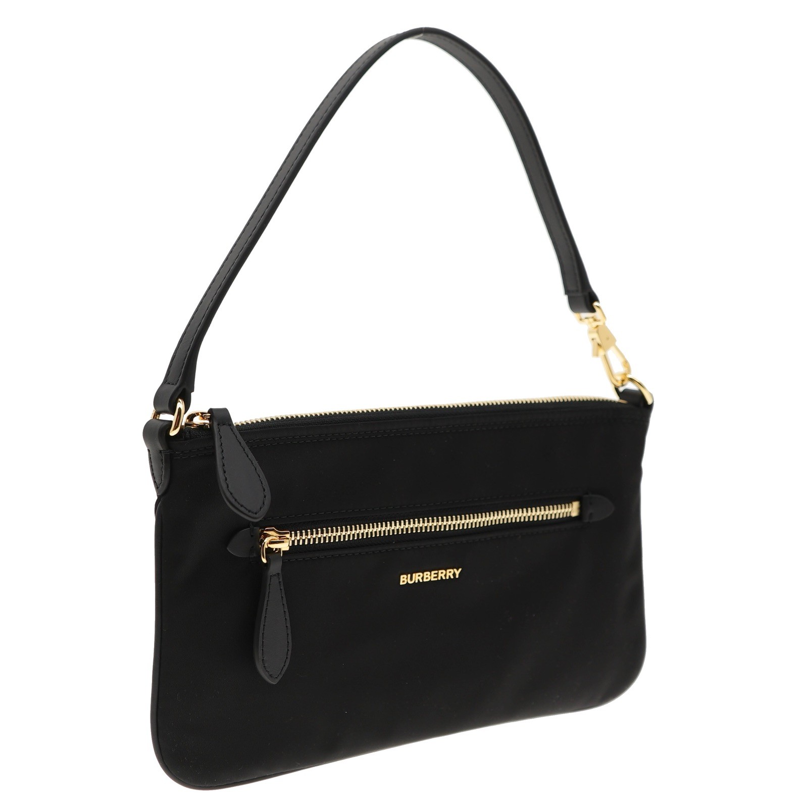 Burberry Pouch Handbag Black Nylon New