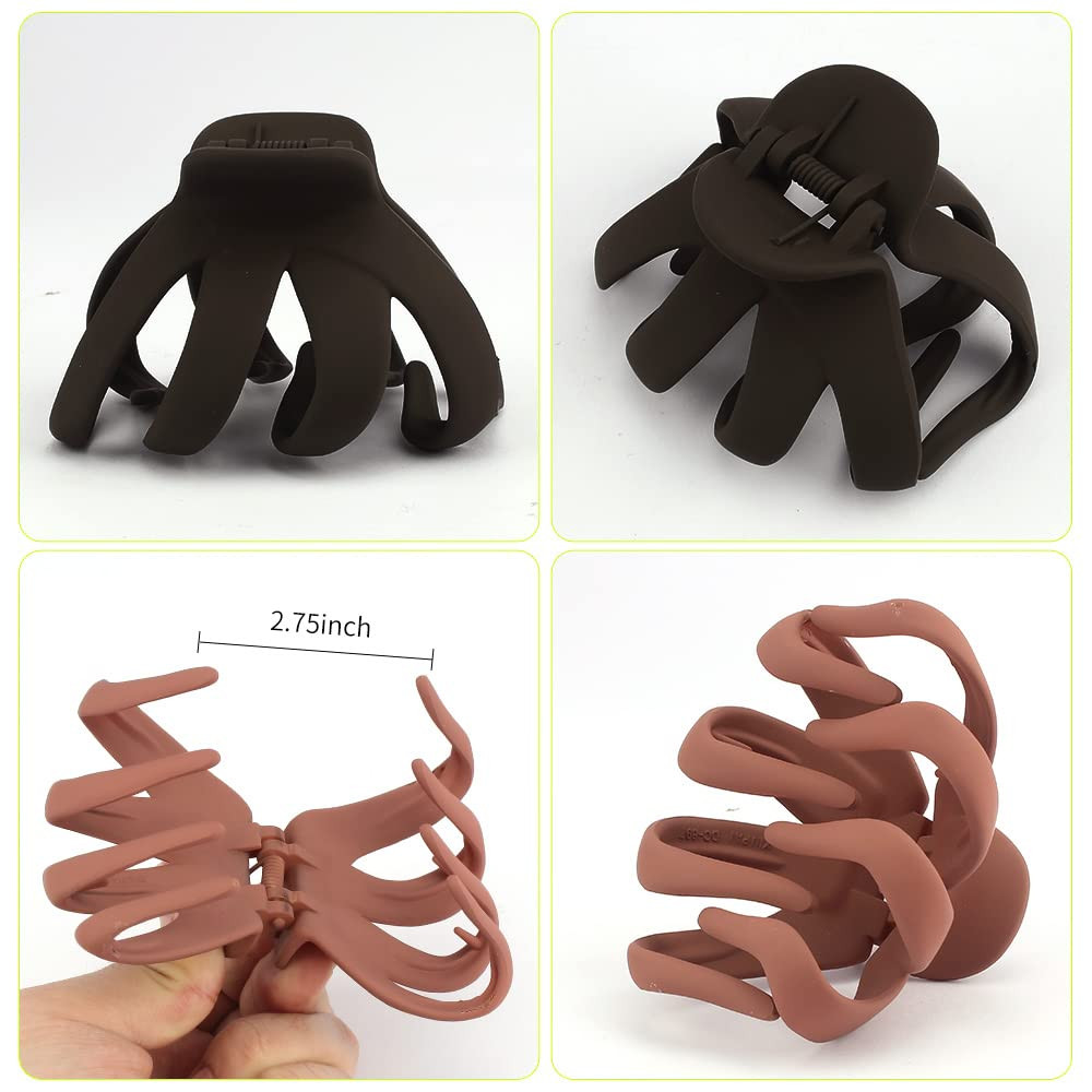 Hair Clips, 5Pcs Octopus Matte Hair Claws for Women, Large 3.15″ Hair Clips for