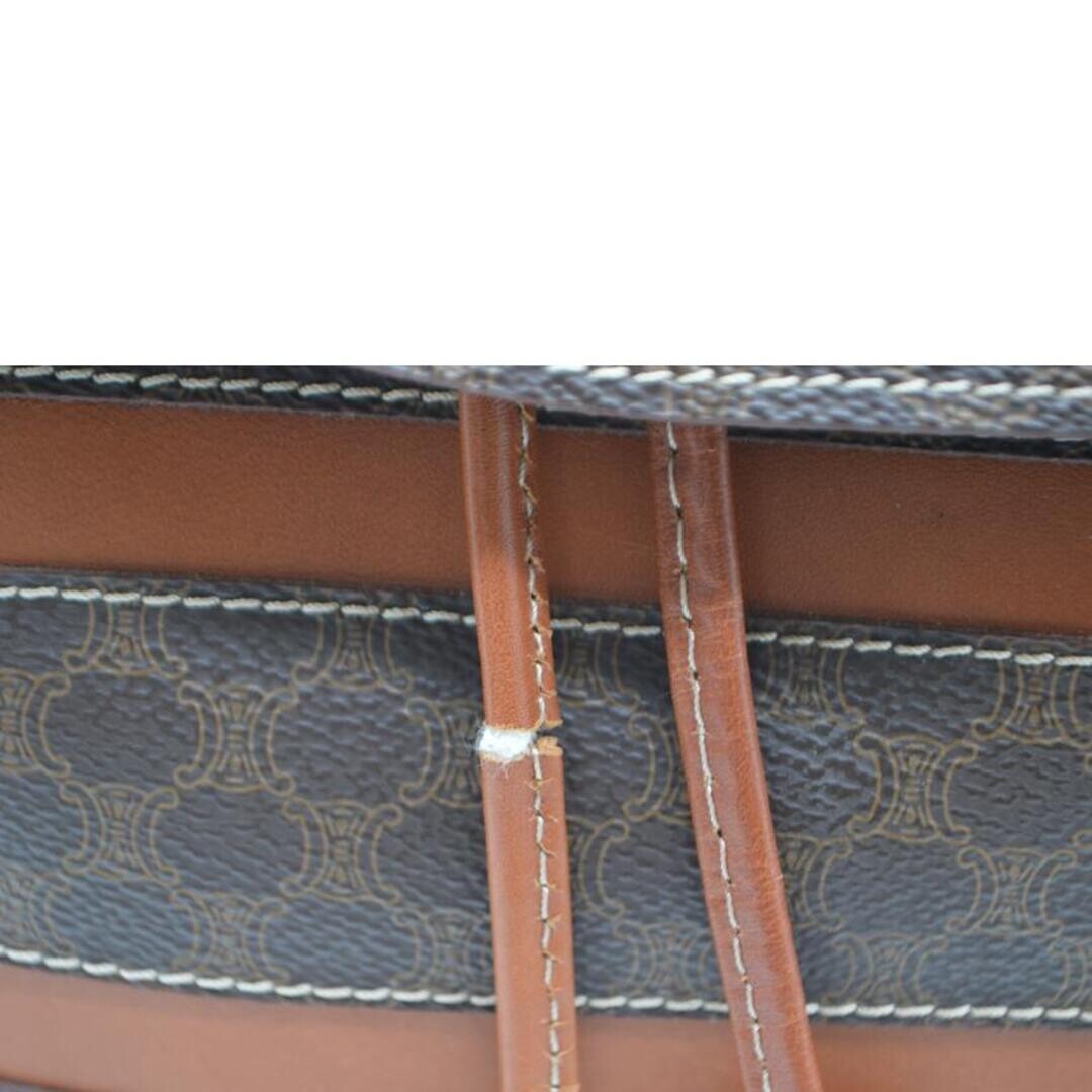 CELINE Macadam Mini Leather Backpack Brown Gold Drawstring Authenic