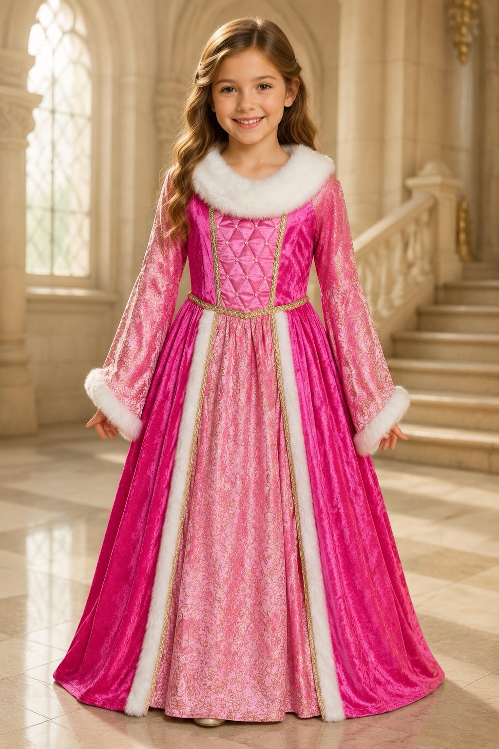 What A Character Aurora Sleeping Beauty Girls 7-8 Pink Hoop Costume