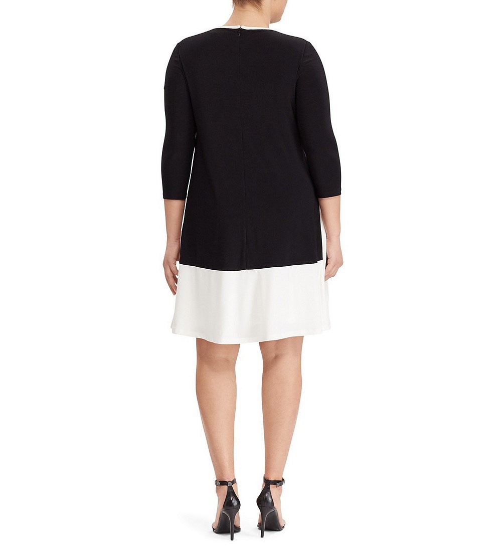 New! RALPH LAUREN ~Size 2~ Colorblock Two-Tone Jersey Shift Dress Retail $140