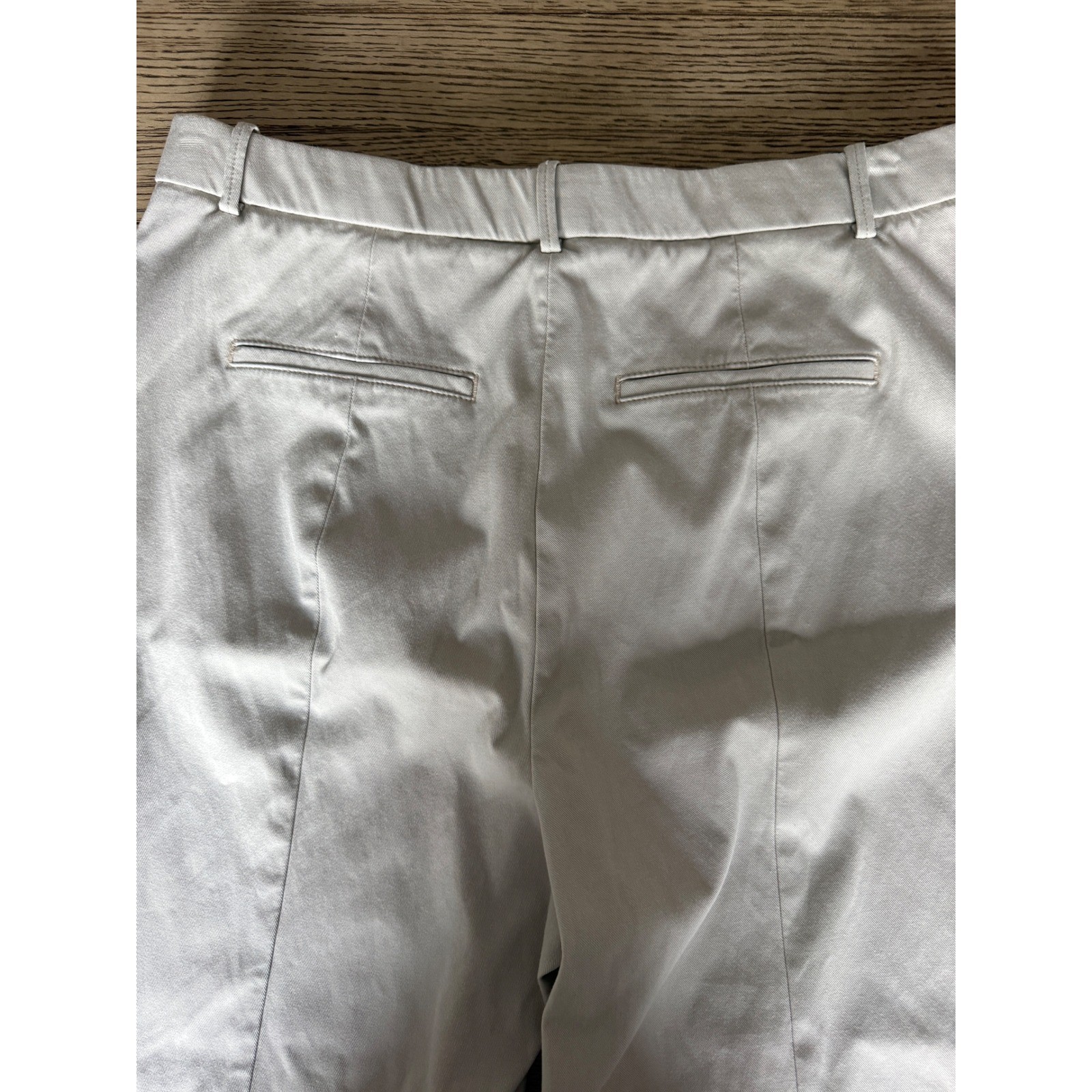 Spanx Stretch Twill Slim Straight Leg Pants Khaki Tan Beige 2X Tall 2T