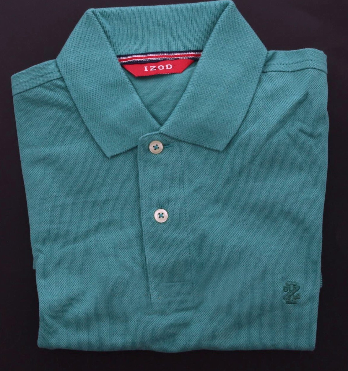 IZOD Men’s Short Sleeve Regular Fit Pique Golf Polo Uniform Shirt Top Teal