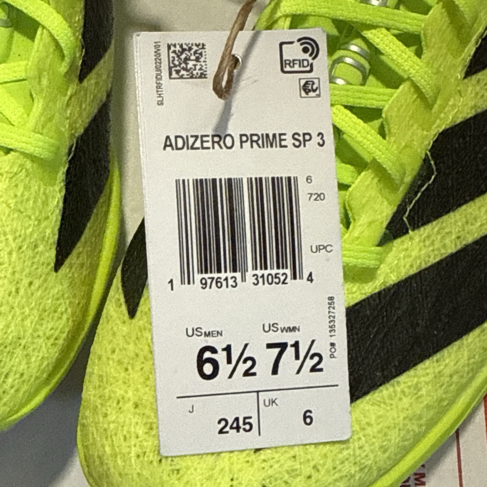 New Adidas Adizero Prime SP 3 Track Spikes Neon Men’s Size 6.5 / W 7.5 IH5800
