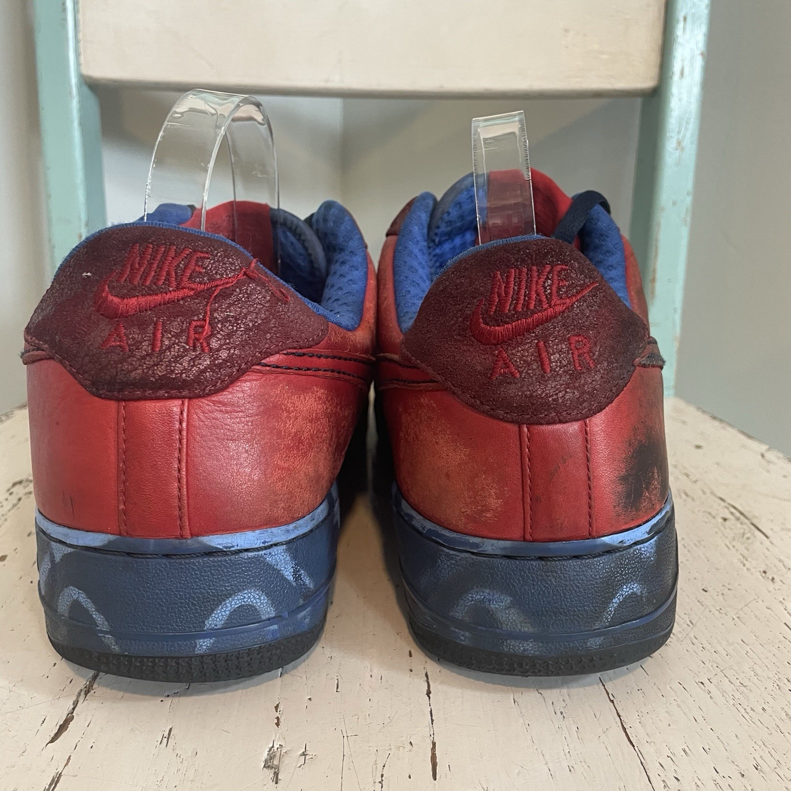 Nike Air Force 1 Premium ’07 Paris Sneakers Men’s Sz 12 Red Blue 315180-661 READ