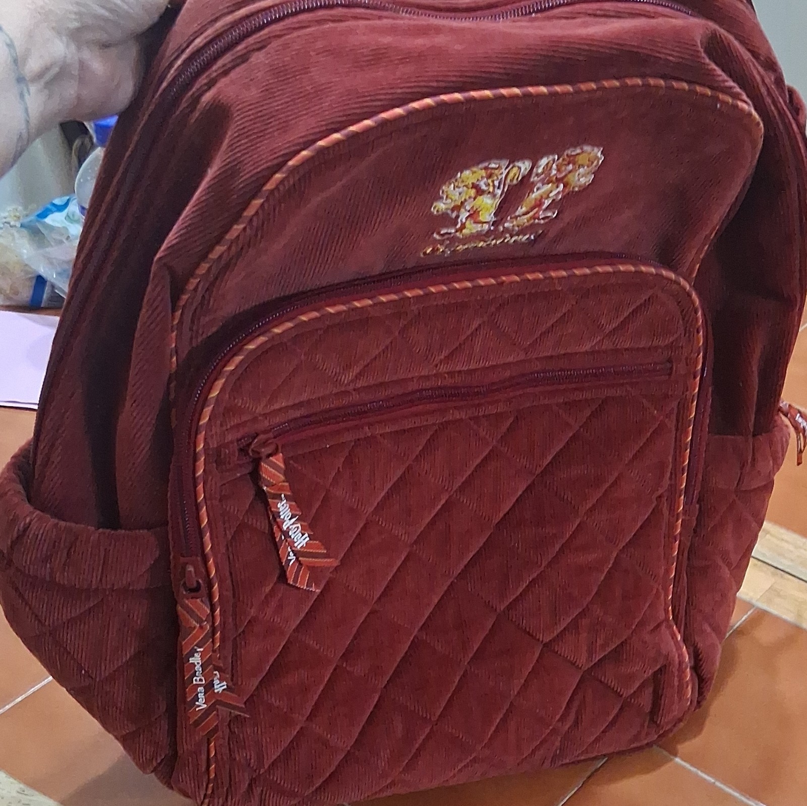Vera Bradley Harry Potter Gryffindor Burgundy Large Quilted Backpack Zip