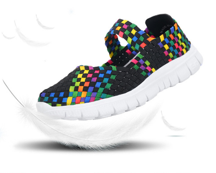Women Woven Light Weight Elastic Trainer Comfort Slip On Sport Water Shoes WS79