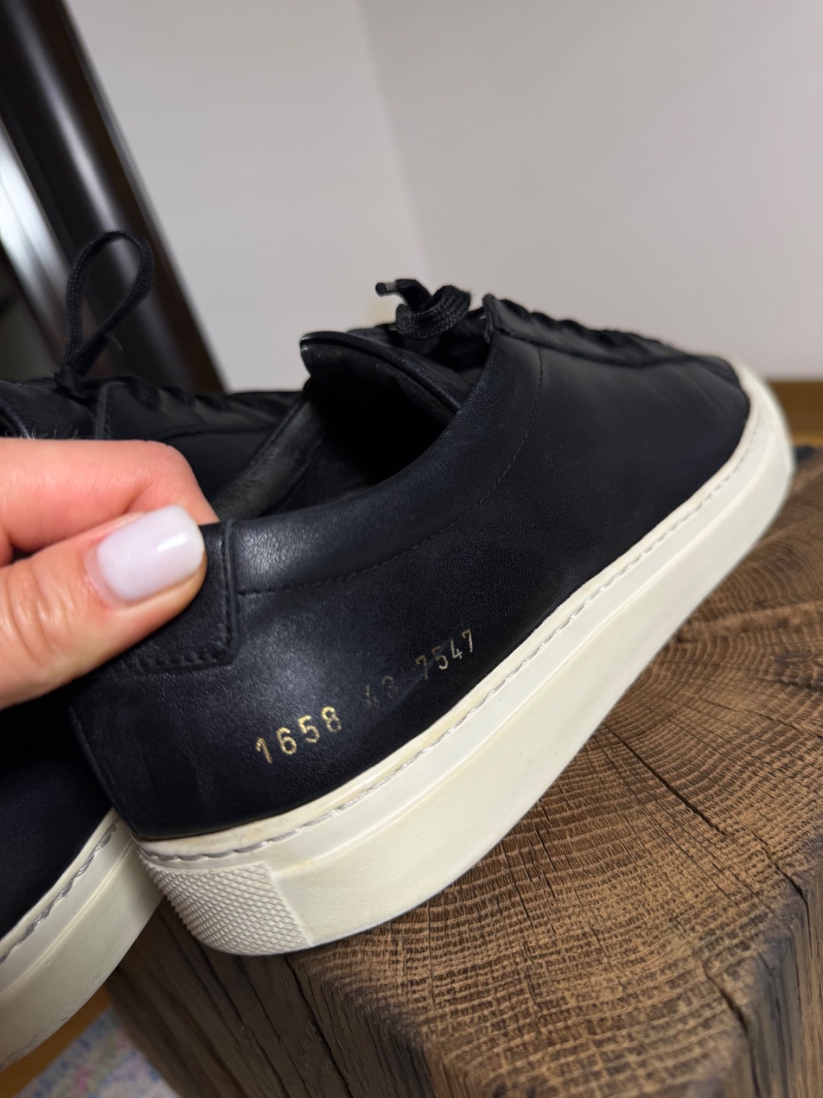 Common Projects Achilles Leather Sneakers in Black Size 43EU