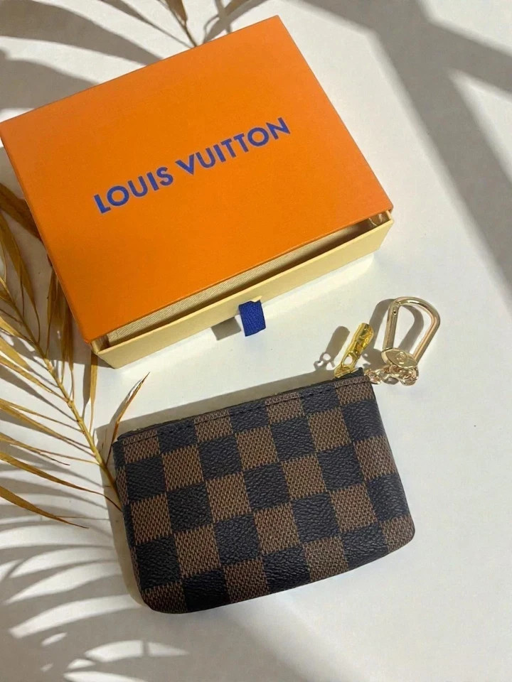 Louis Vuitton Ebene Damier Pochette Cles Coin Purse Key Case US Fast Delivery