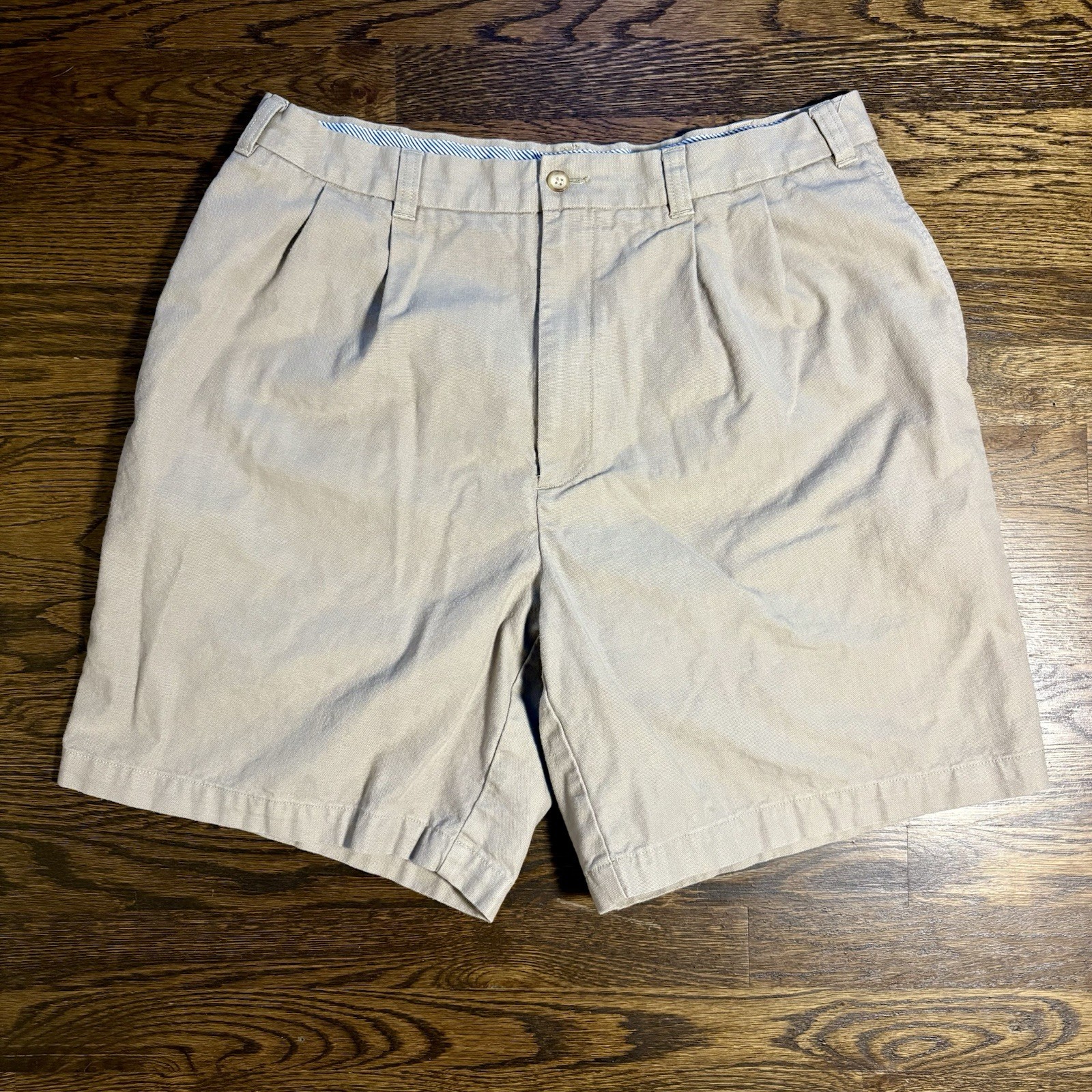 Daniel Cremieux Collection Mens Khaki Pleated Cotton Shorts Tan Size 38