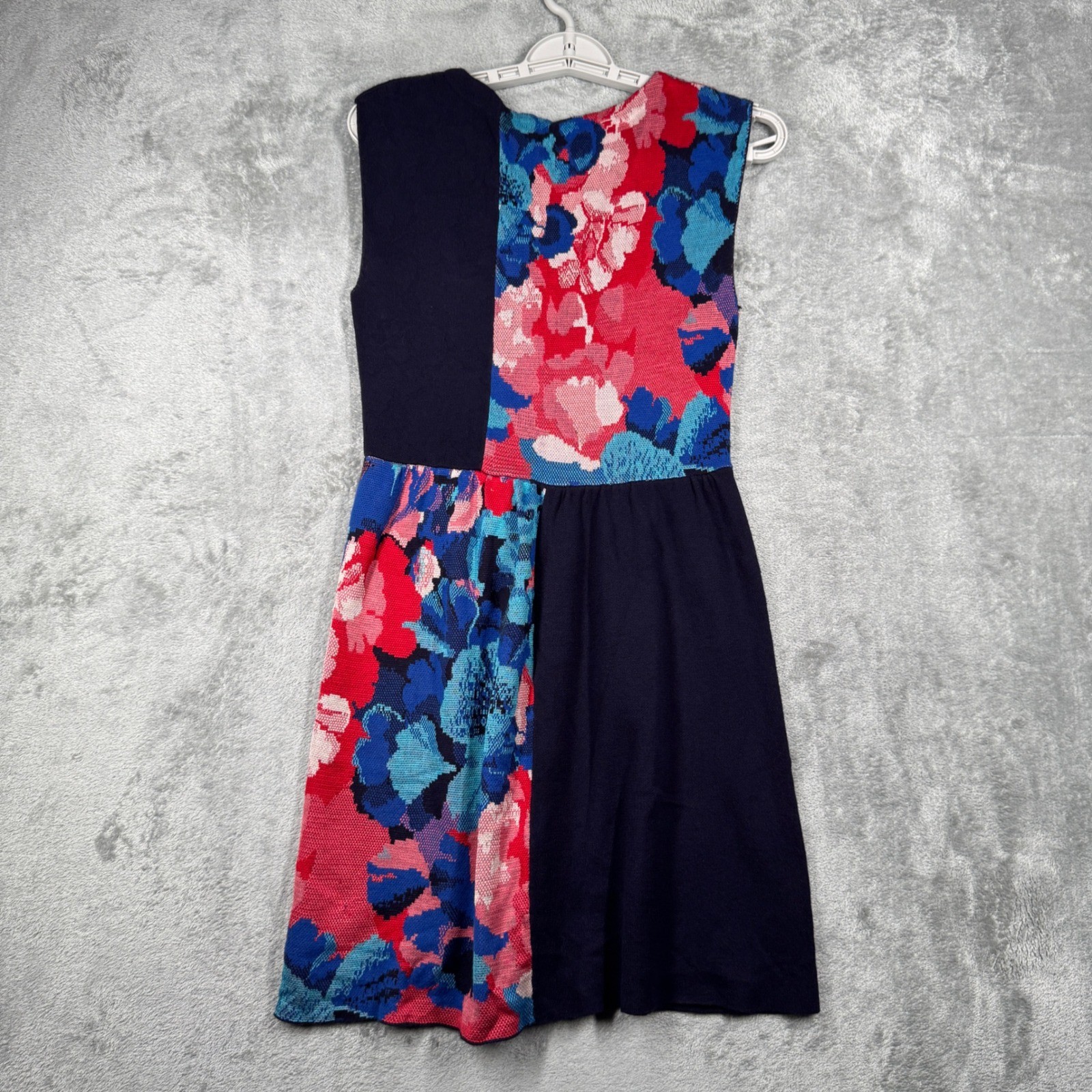 Leifsdottir Silk Blend Colorblock Floral Dress XS Anthropologie Boho Artwear