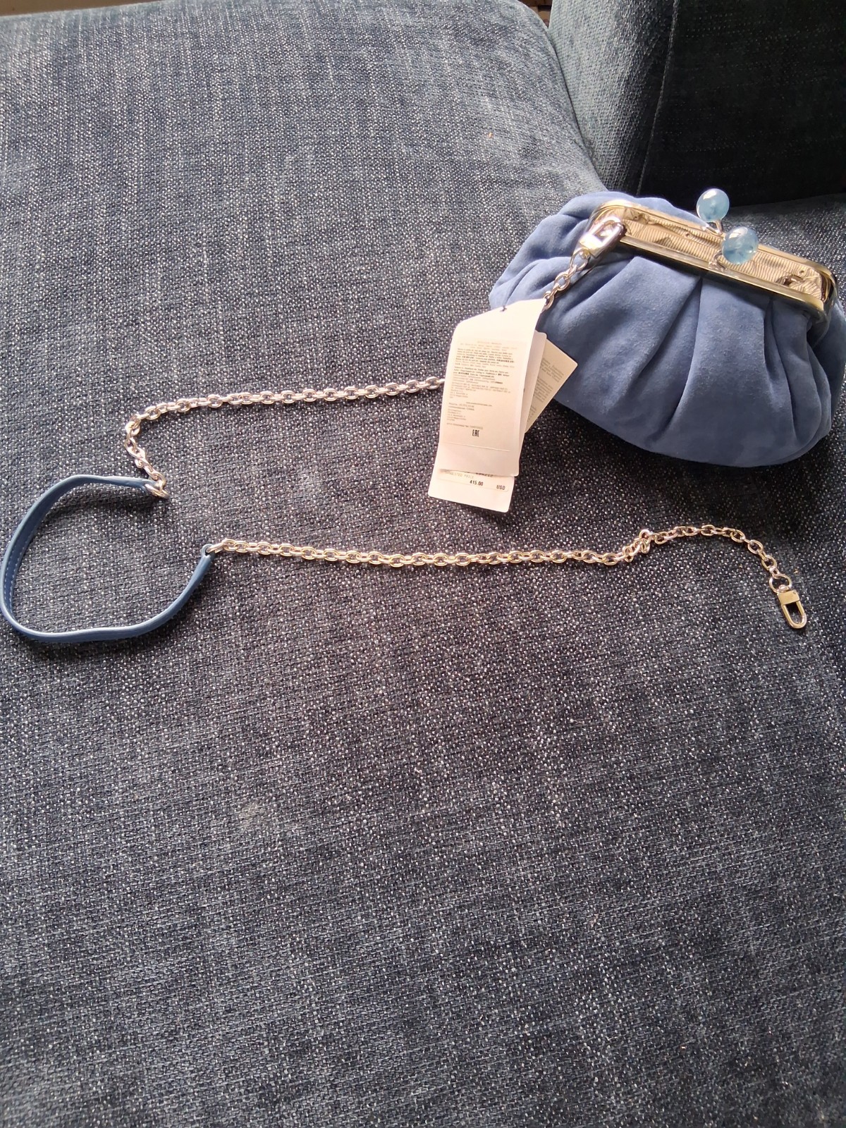 max mara weekend clutch handbag blue