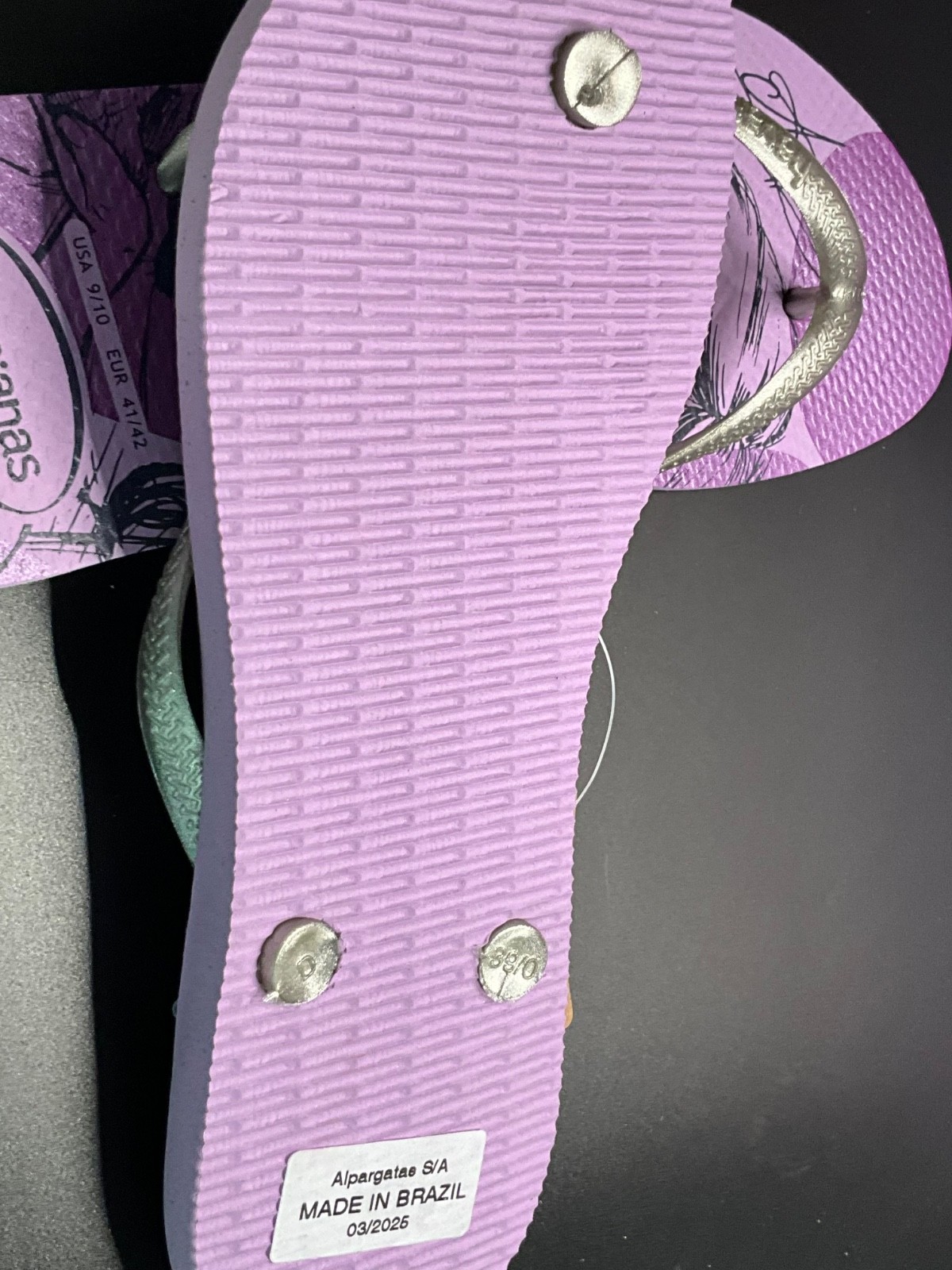 Havaianas Slim Princesas Purple Fantasy Ariel US Women’s 9/10 EUR 41/42 NWT