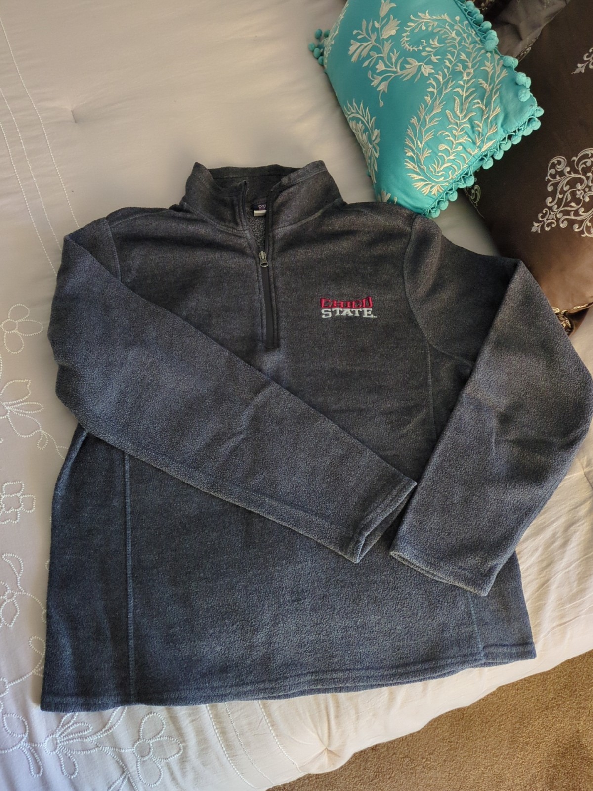 MV Sport Fleece Chico State 1/4 Zip Pullover Gray Long Sleeve Men’s XL