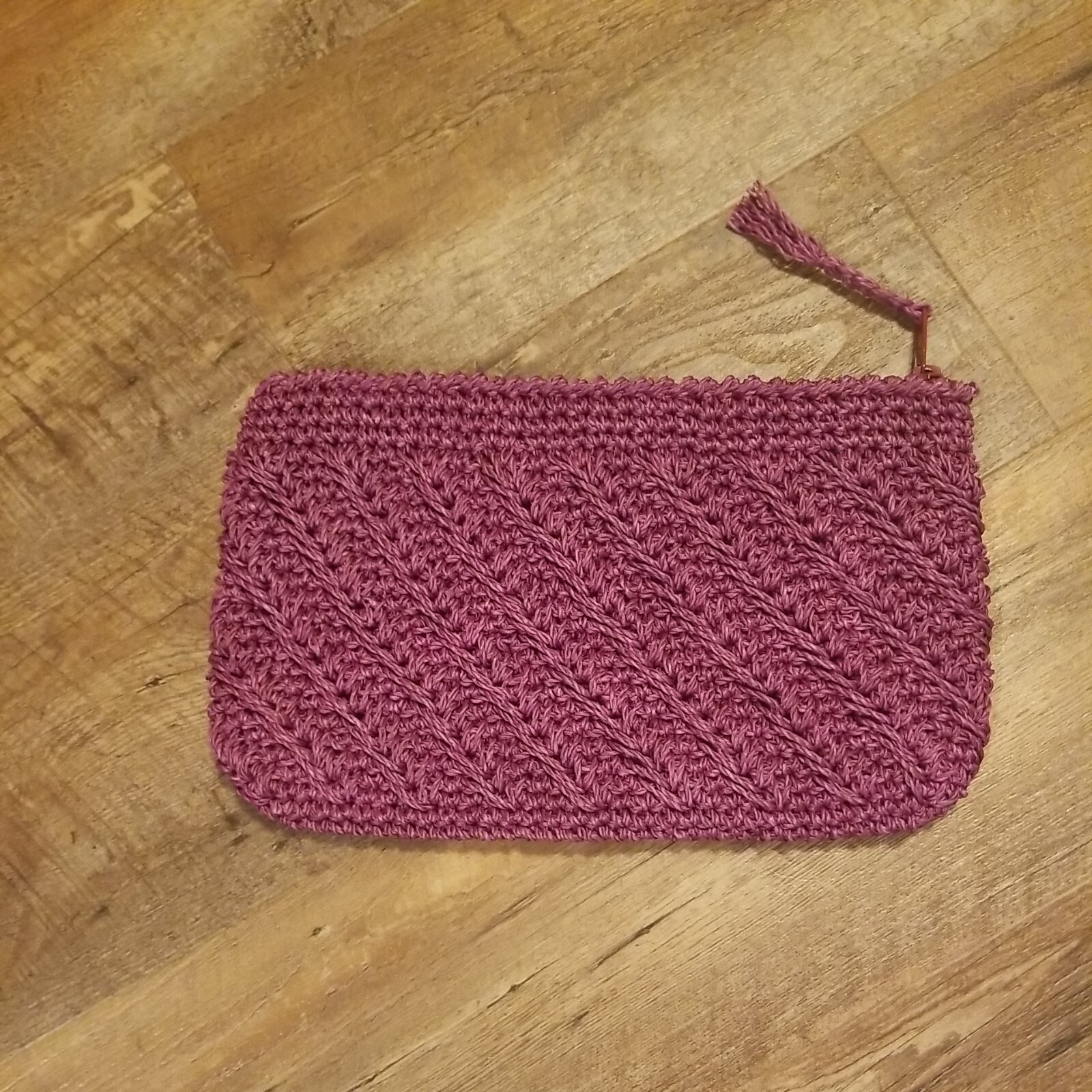 Mauve Polyester Clutch Purse 12″× 7 1/2″ Made In Japan